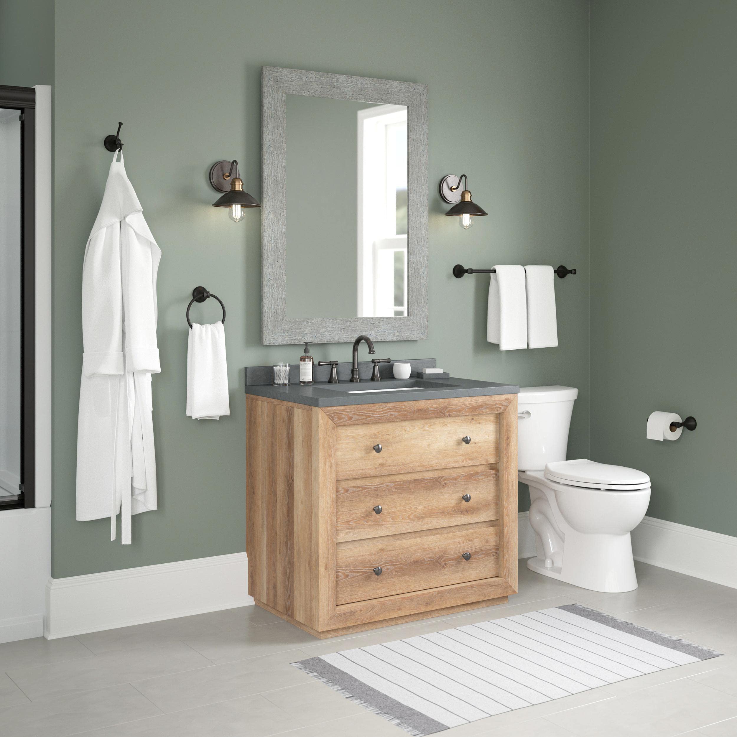 Delta Esa50-Mb Esato Wall Mount Spring-Loaded Toilet Paper Holder Bath Hardware Accessory In Matte Black