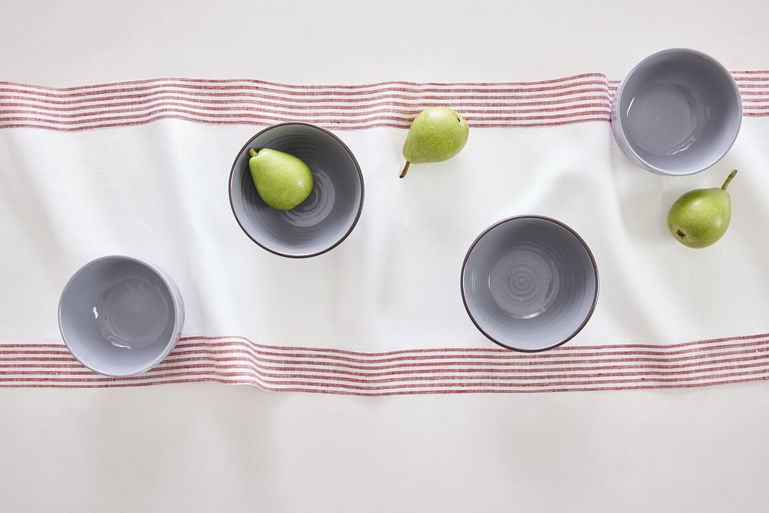 Solino Home Linen Table Runner 90 Inches Long - Lucca, 100% Pure Linen Red Table Runner 14 X 90 Inch Ideal For Wedding, Parties,