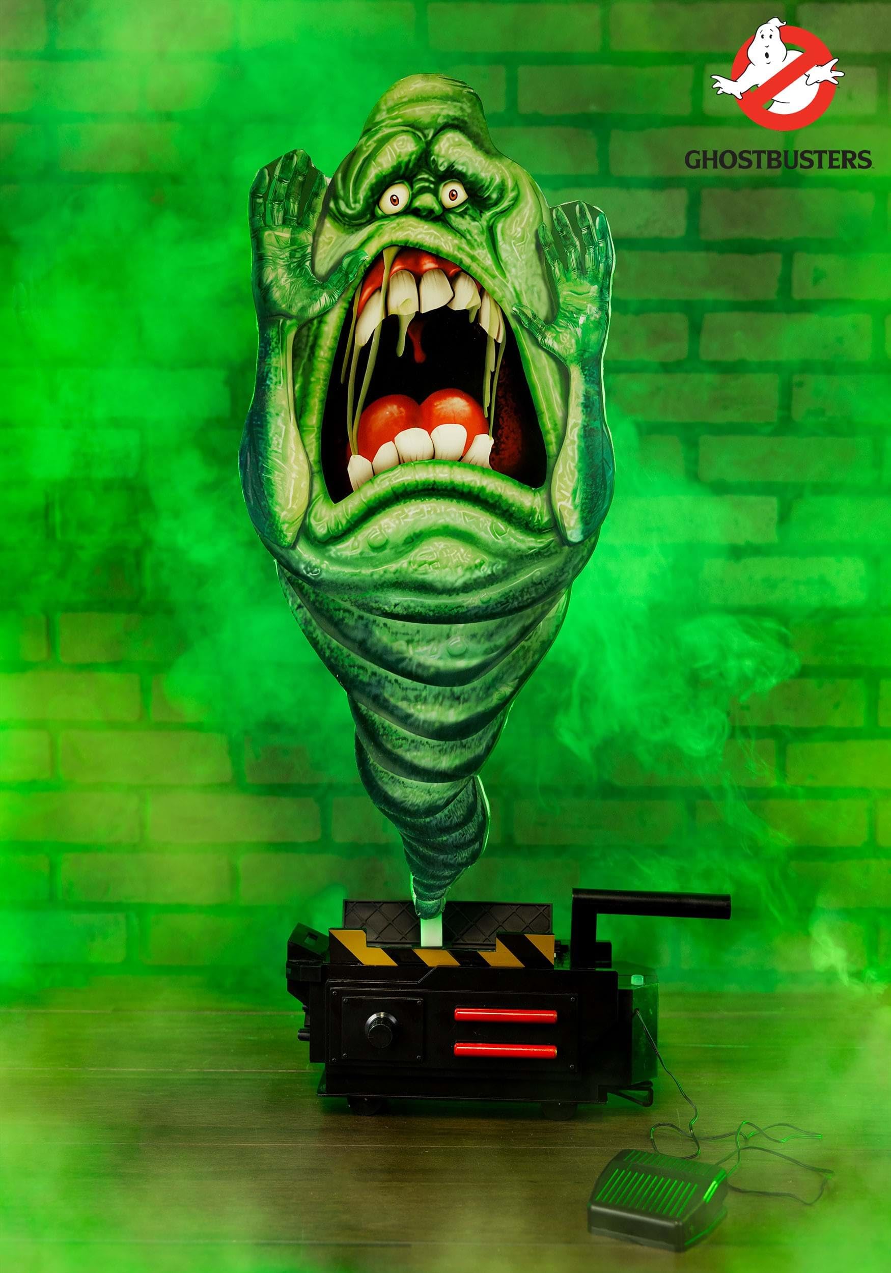 Fun Costumes Ghostbusters Ghost Trap Slimer Animated Decoration - 32 Animated Ghost Trap with Foam Slimer & Ominous Lights & Sou