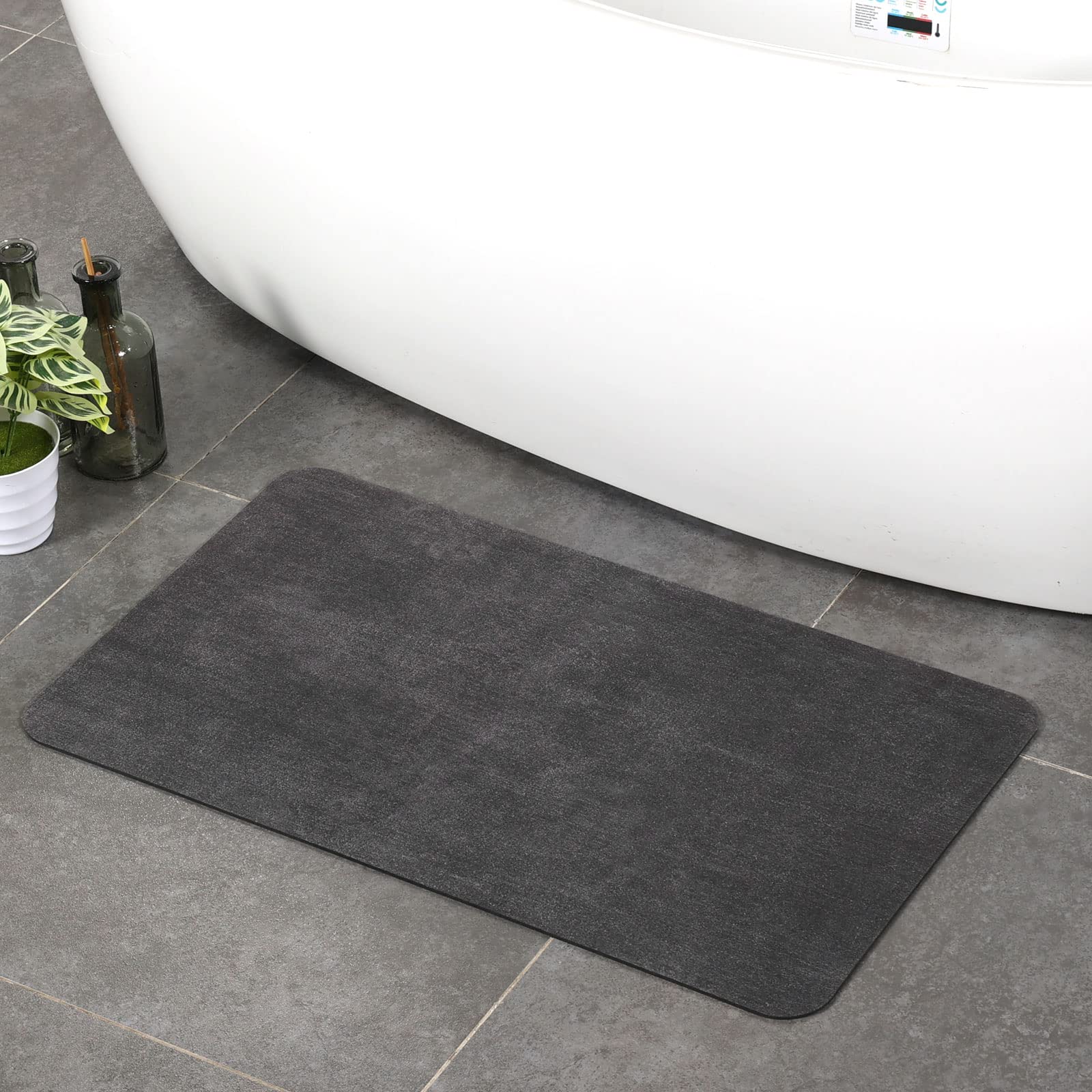 Stiio Bath Mat For Bathroom 17X29 Inches, Super Absorbent Quick Dry Bath Rug, Rubber Non-Slip Thin Bathroom Rug Fit Under Door,