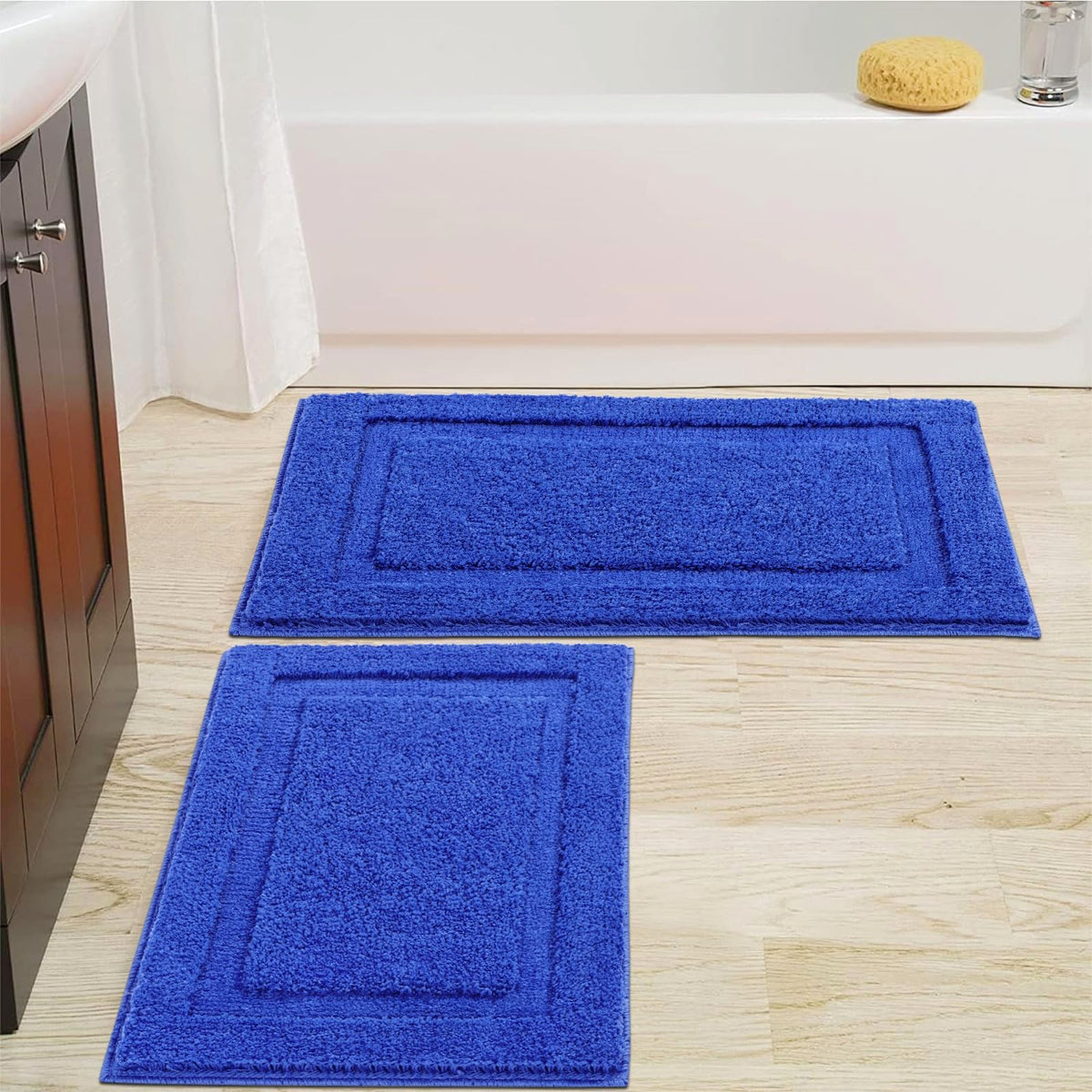 Shacos Super Soft Bathroom Rugs Set Of 2 Pieces 20X32 Inch Microfiber Bath Mat Non Slip Plush Bath Rug Absorbent Bathroom Carpet