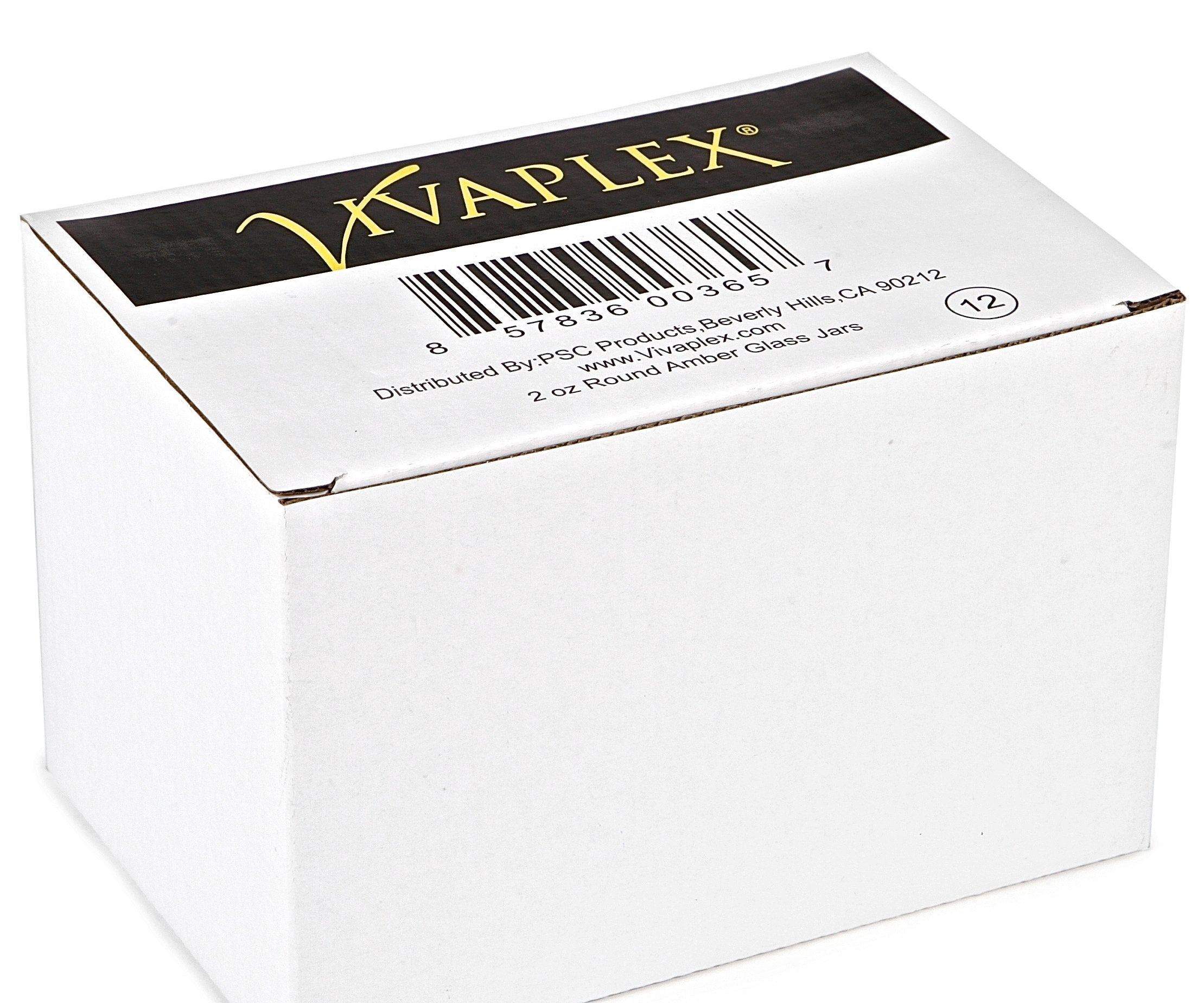 Vivaplex  12  Amber  2 oz  Round Glass Jars  with Inner Liners and black Lids