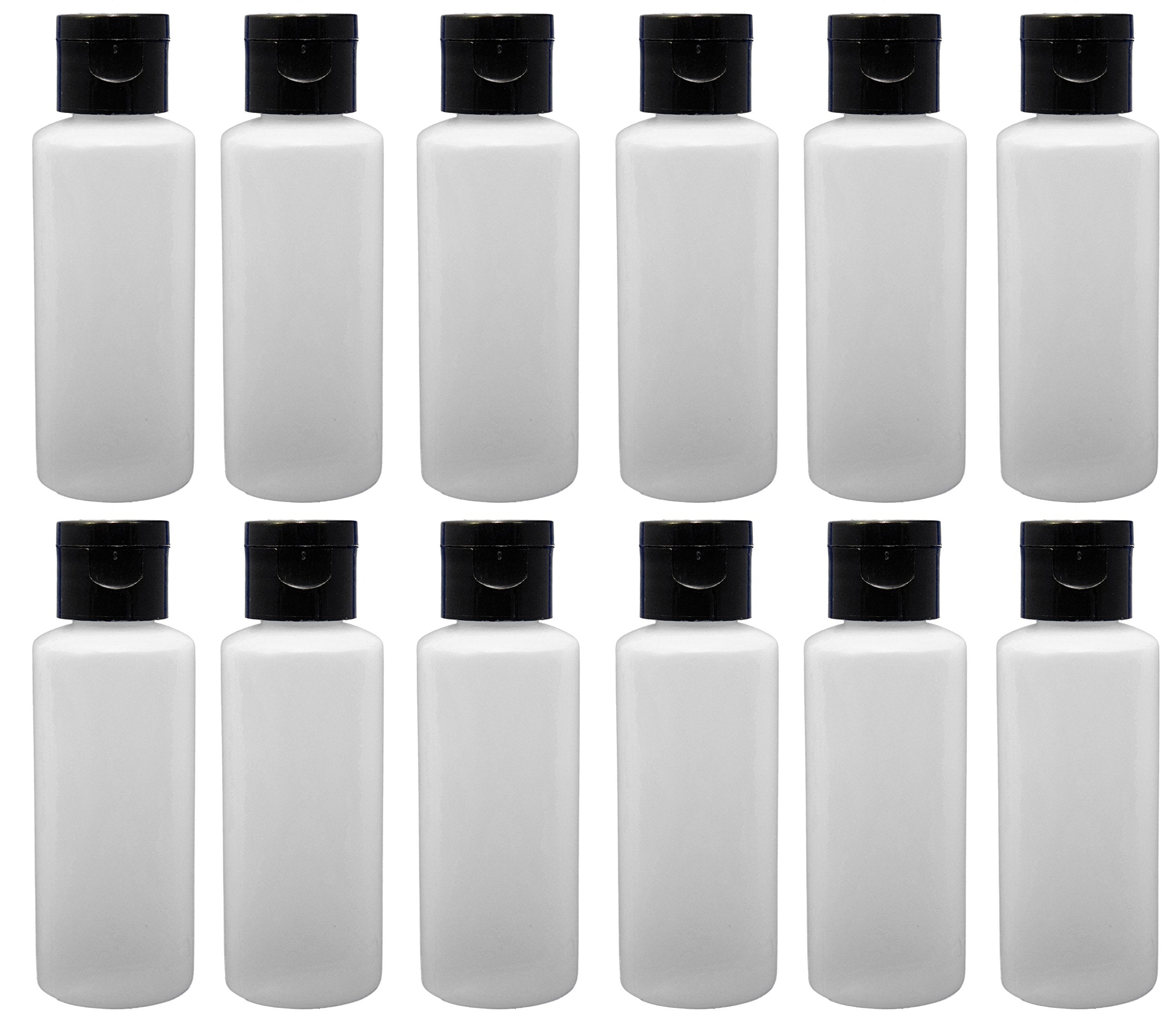 122ounce Travel Bottles with Flip Caps (Black Cap)
