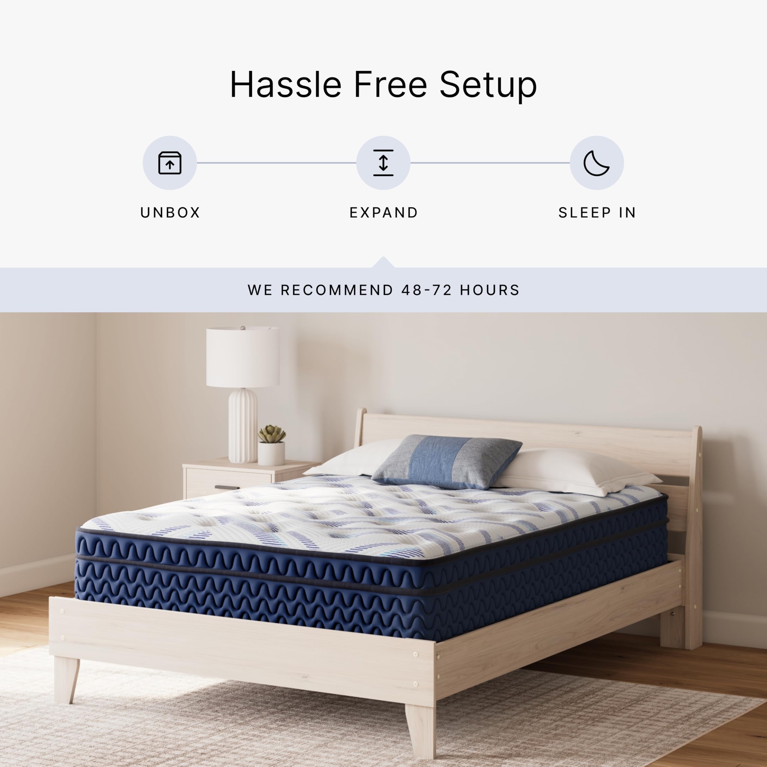Signature Design by Ashley California King Size Stack 12 Inch Hybrid Medium Plush Cooling Gel Infused Memory Foam Mattress for P