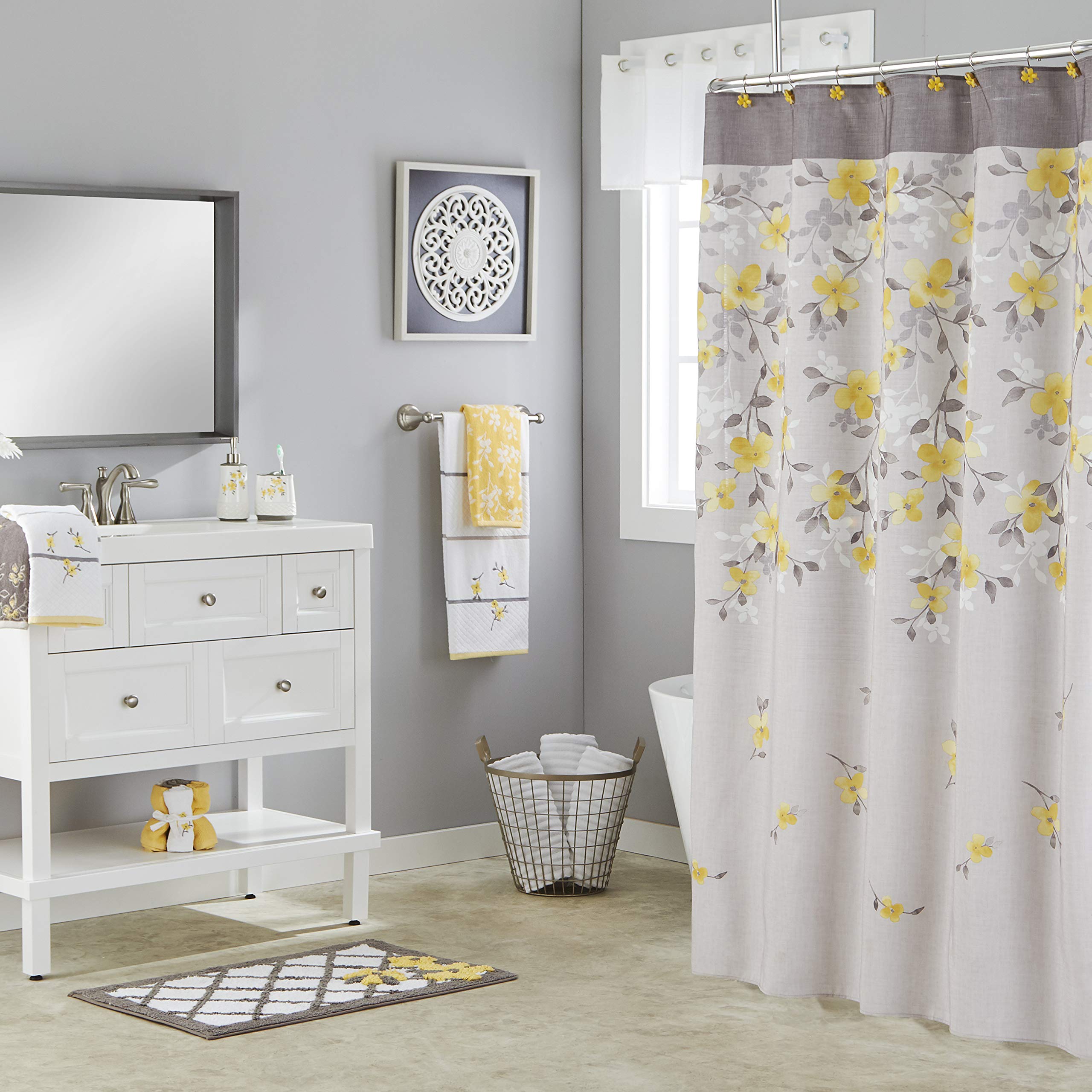 SKL Home Spring Garden Hand Towel  White