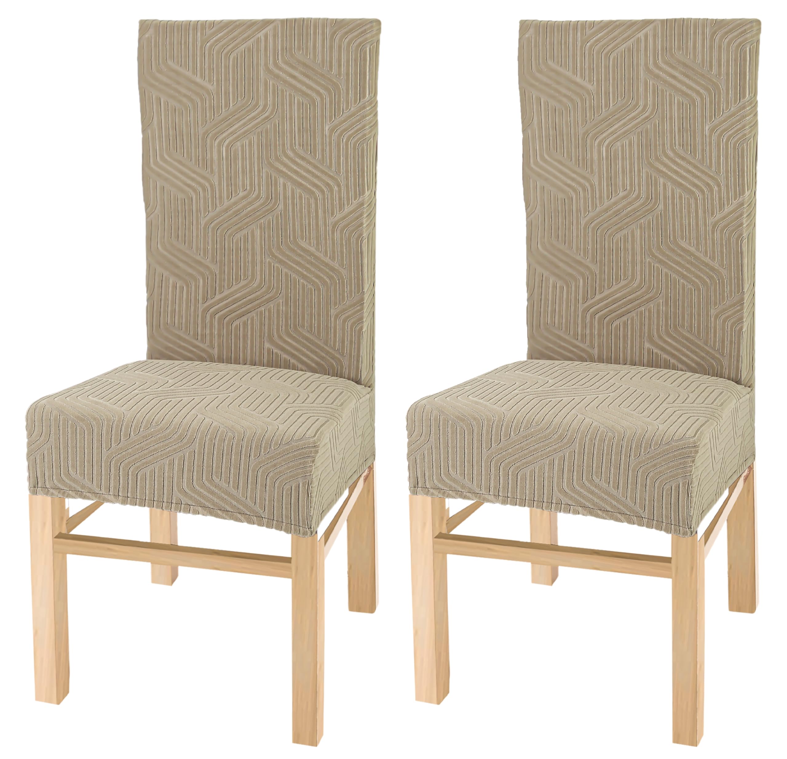 Yellow Weaves Elastic Stretchable Dining Chair Covers, Removable Washable Elastic Self Jacquard Dining Chair Covers (Set Of 2, C