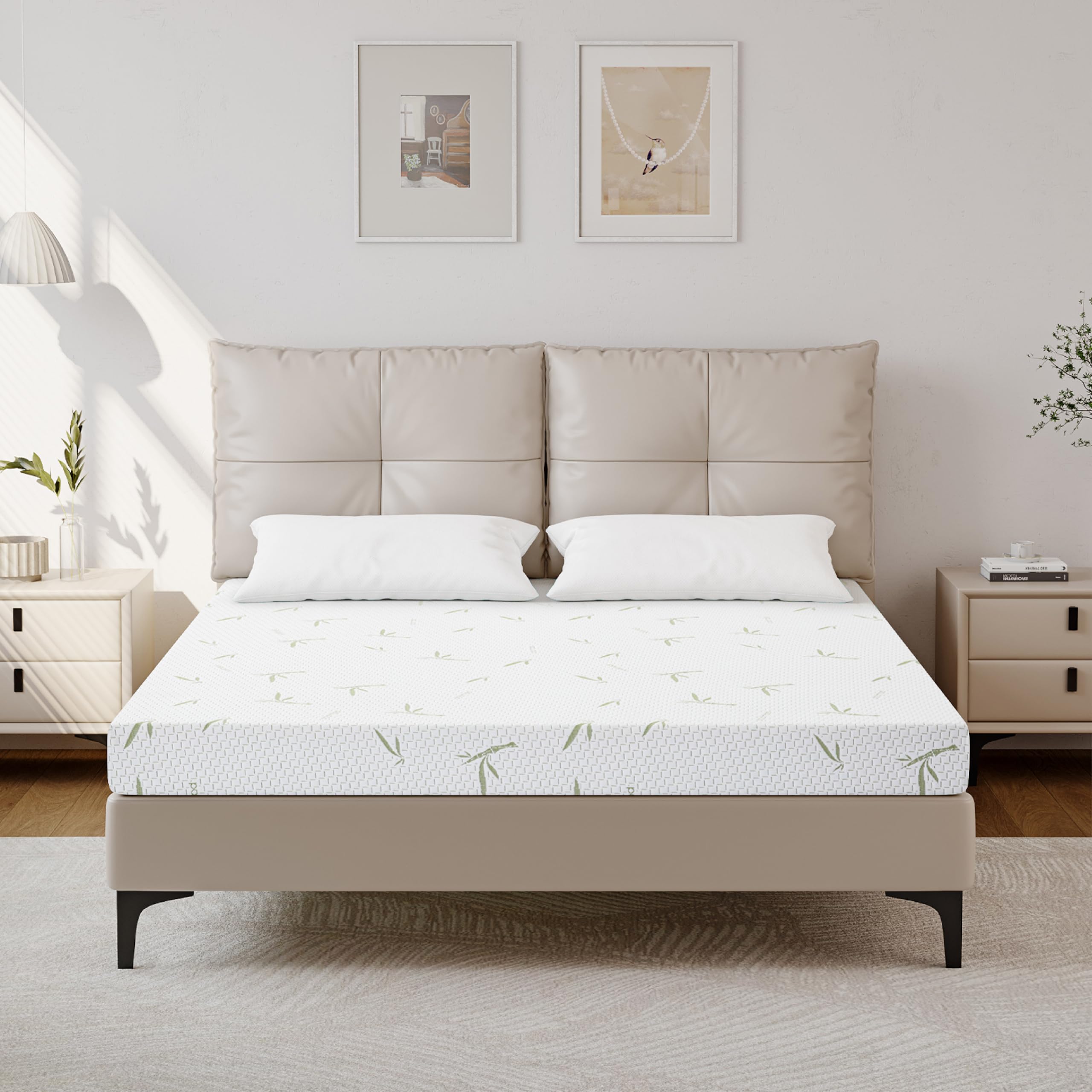 Dyonery 6 Inch Twin Memory Foam Mattress For Kids, Cooling Green Tea Gel Mattress In A Box, Rayon Mattress For Breathable Sleep,