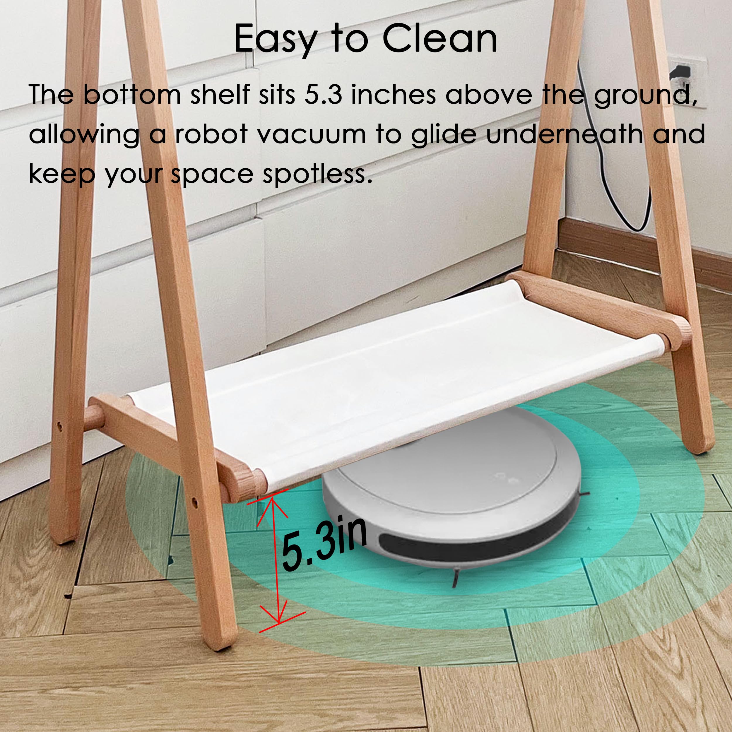 VOGUSLAND Dress up Rack  Child Garment Rack  Kids Clothing Rack with Storage Shelf (Natural Beech  29.5'' L x 14.5'' W x 40'' H)