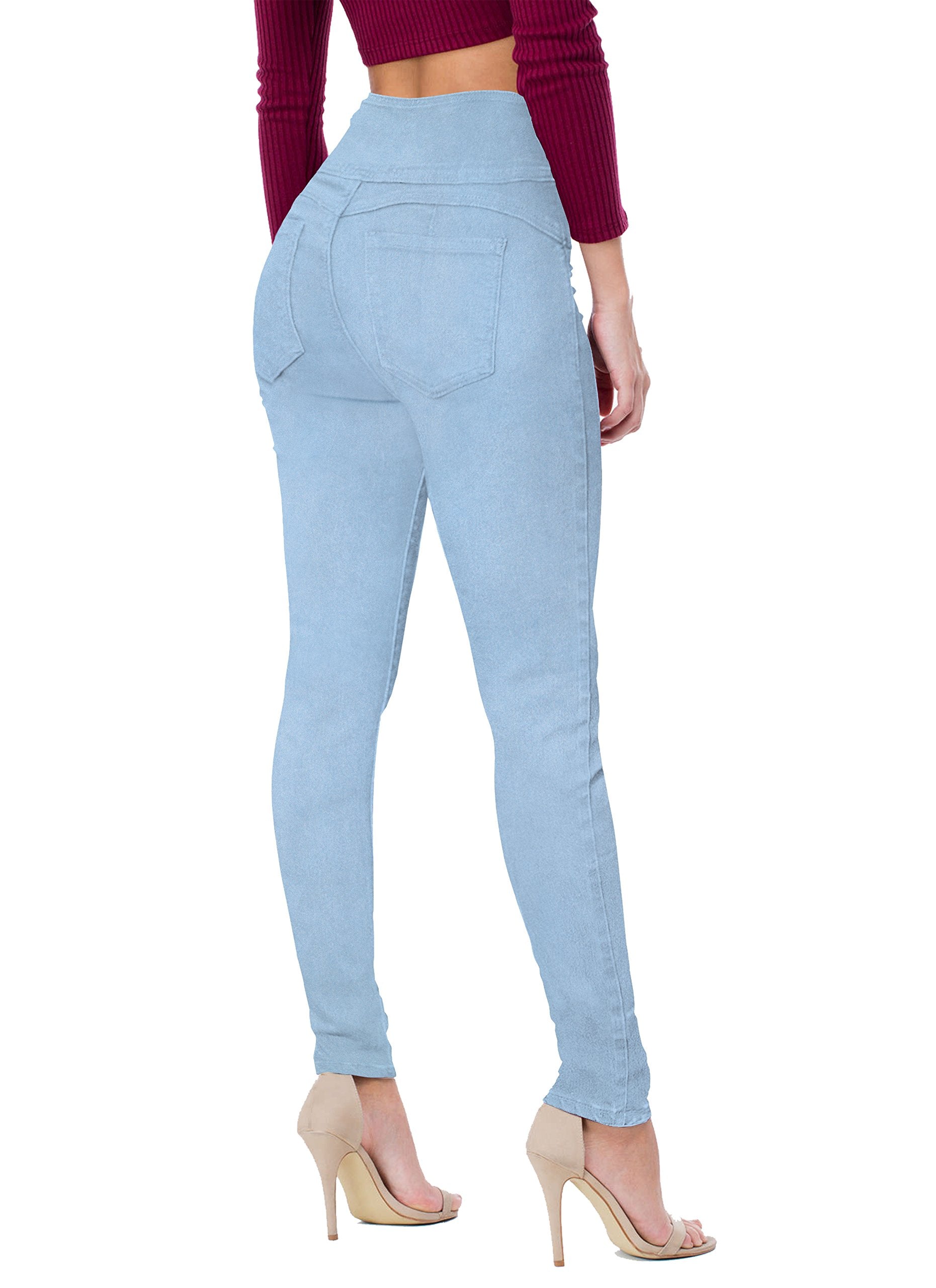 Womens Butt Lift V3 Super Comfy Stretch Denim Jeans P45071Sk Light Wash 7