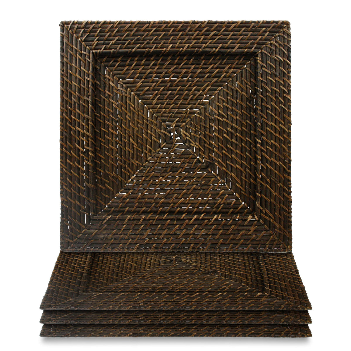 Charge It By Jay Square Rattan Charger Plate Large 13    Decorative Service Plate For Home & Professional Fine Dining Perfect Fo