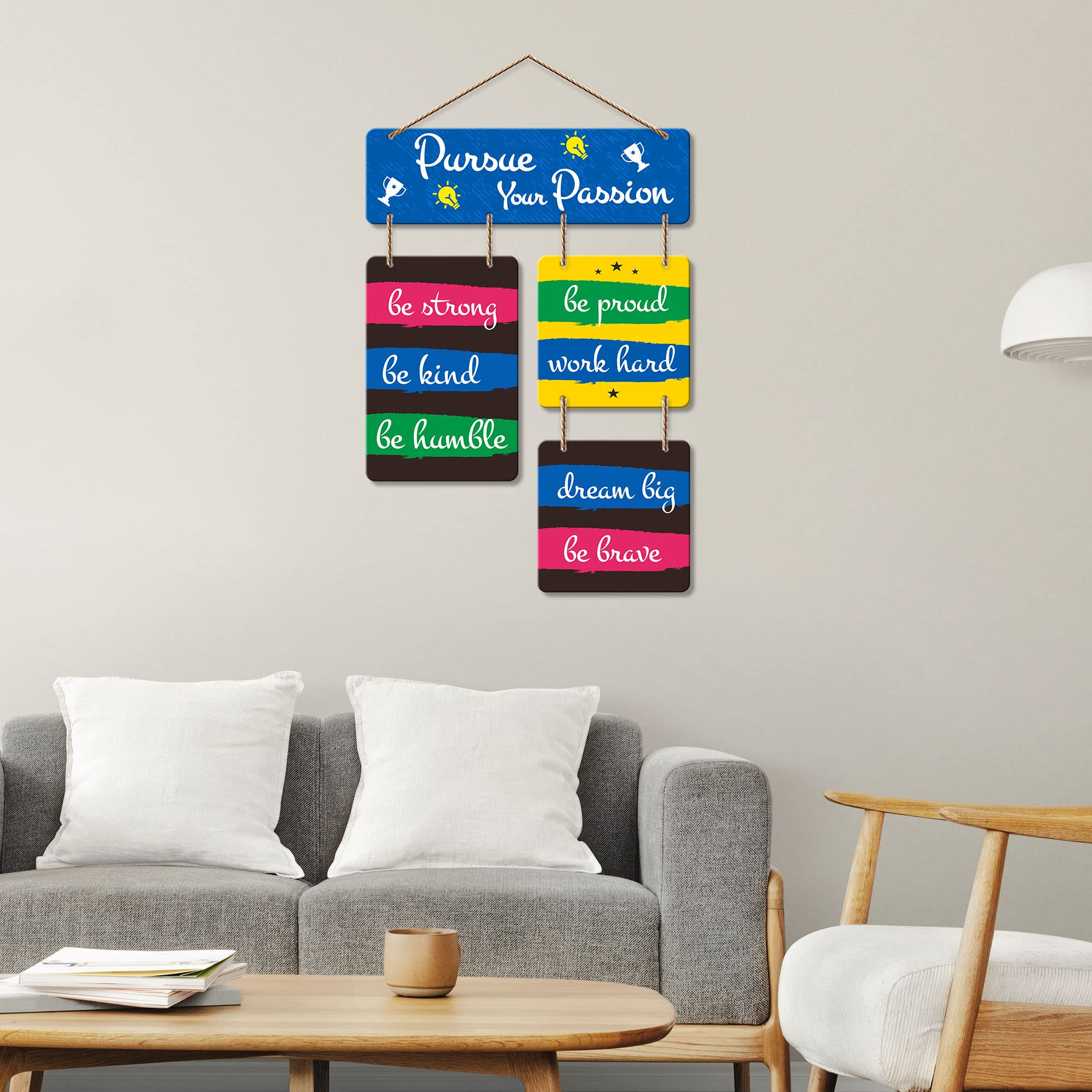 Artvibes Pursue Your Passion Decorative Wall Art MDF Wooden Wall Hanger for Living Room | Bedroom | Home Decor | Office | Gift |