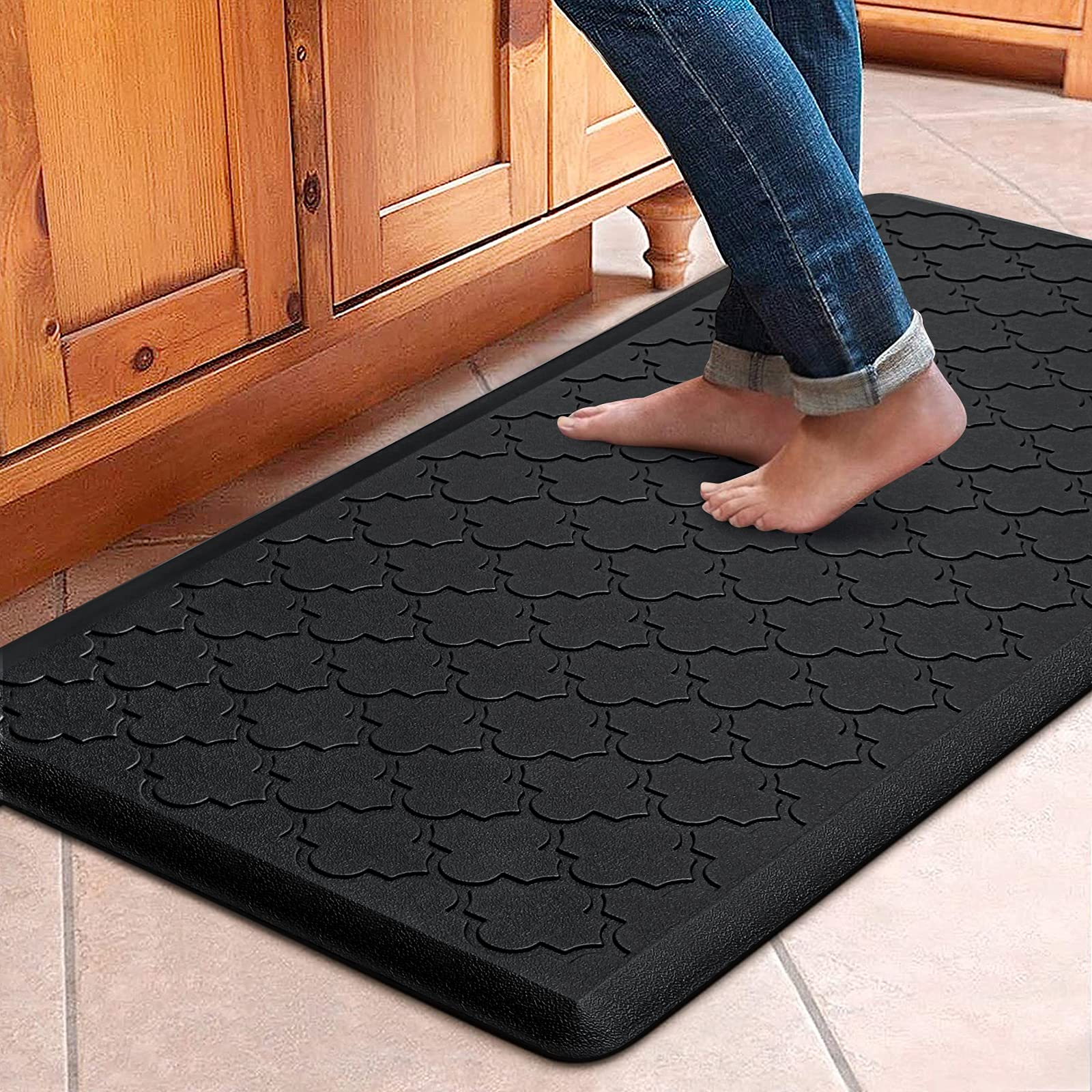 Wiselife Kitchen Mat Cushioned Anti Fatigue Floor Mat,17.3''X39'',Thick Non Slip Waterproof Kitchen Rugs And Mats,Heavy Duty Pvc