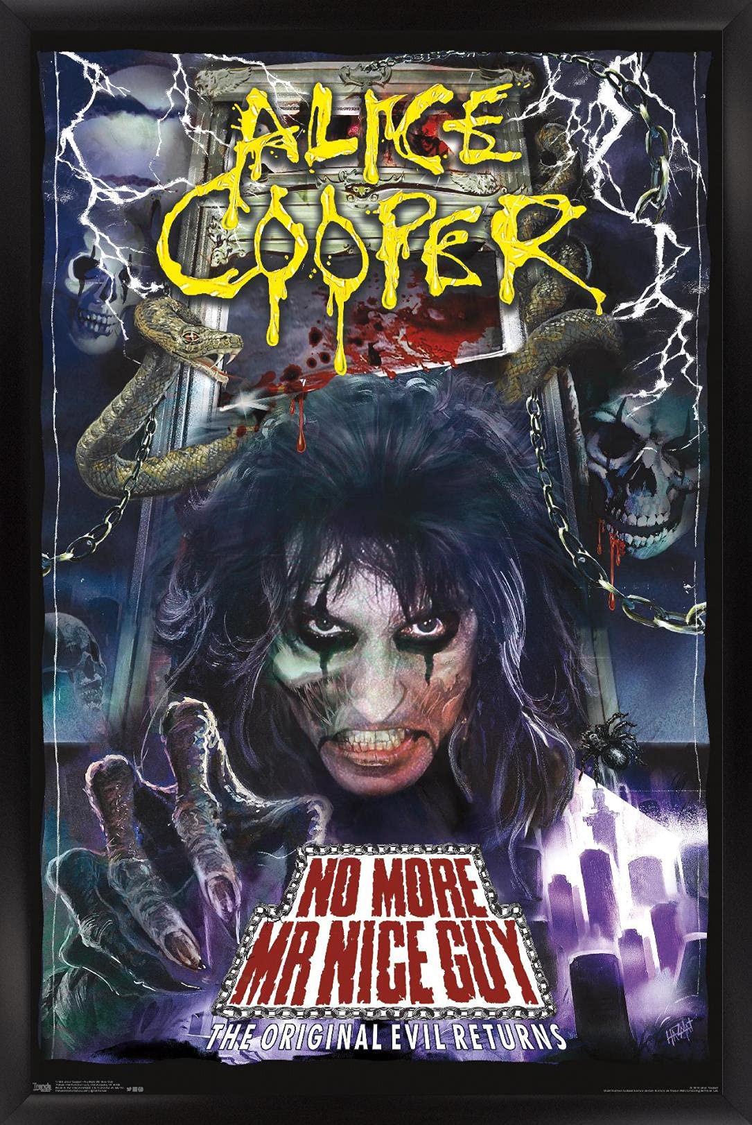 Trends International Alice Cooper - No More Mr. Nice Guy Wall Poster, 22.375'' X 34'', Black Framed Version