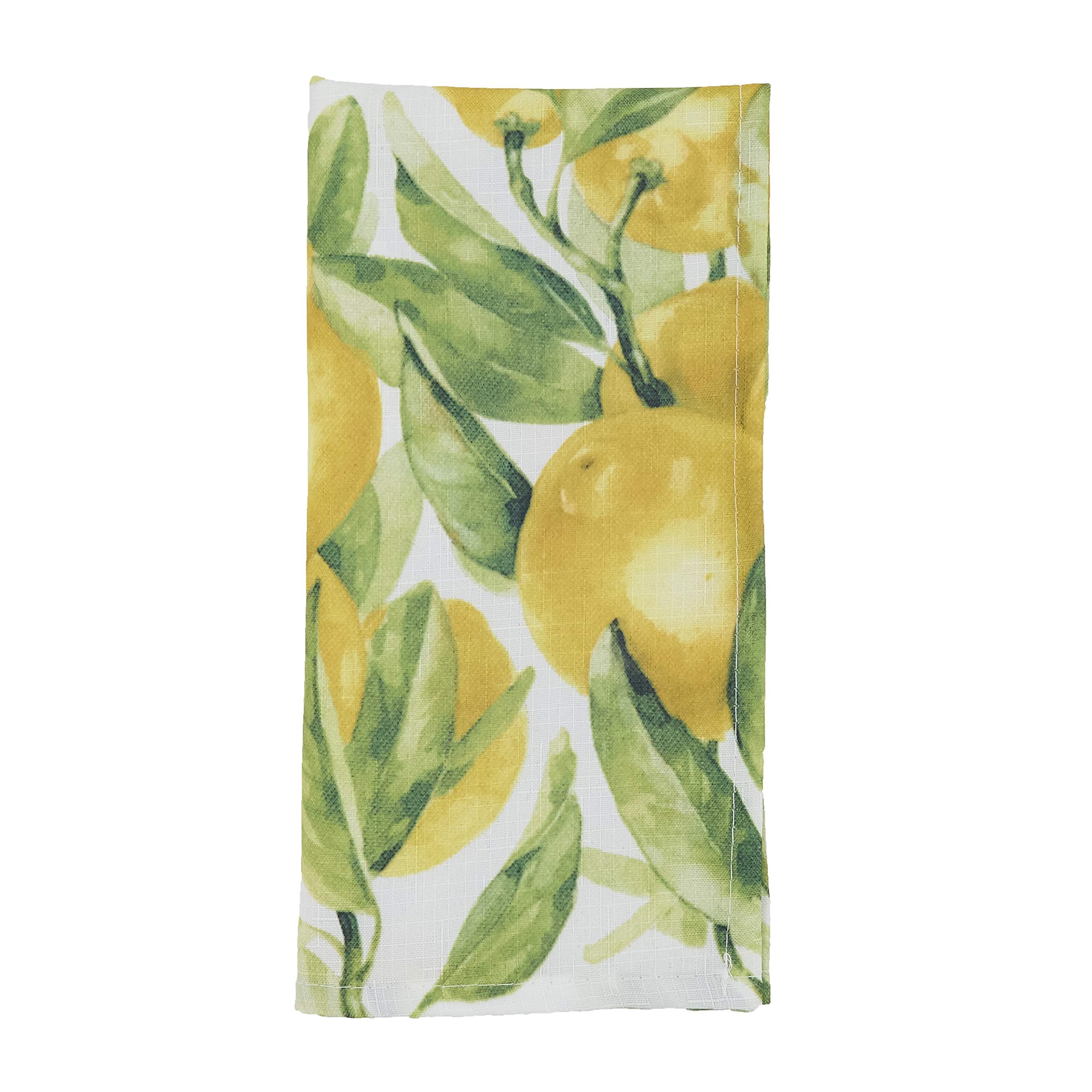 Saro Lifestyle Printed Lemon Table Napkin (Set Of 12), Multi, 20''