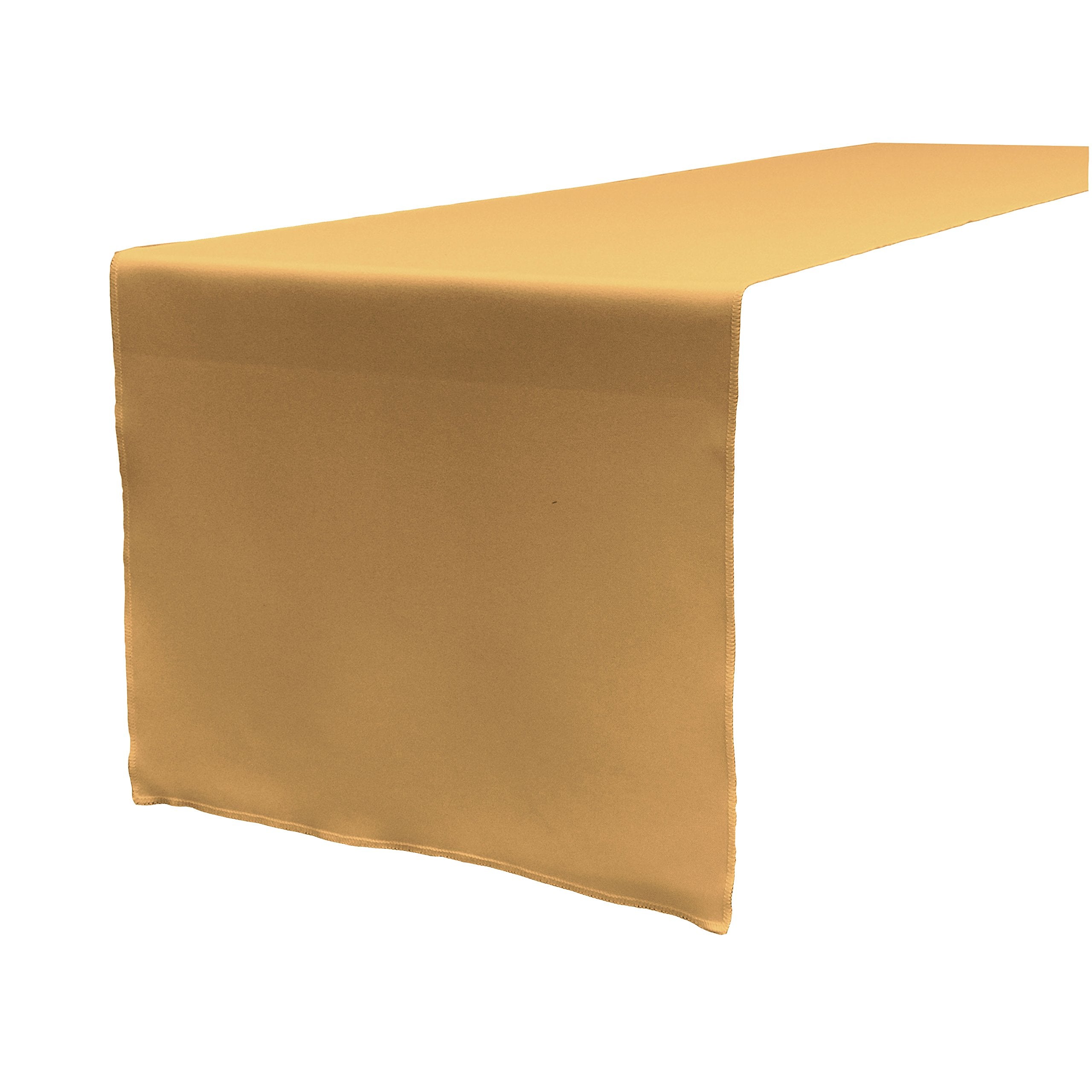 LA Linen Polyester Poplin Table Runner 14  by 108-Inch  Gold