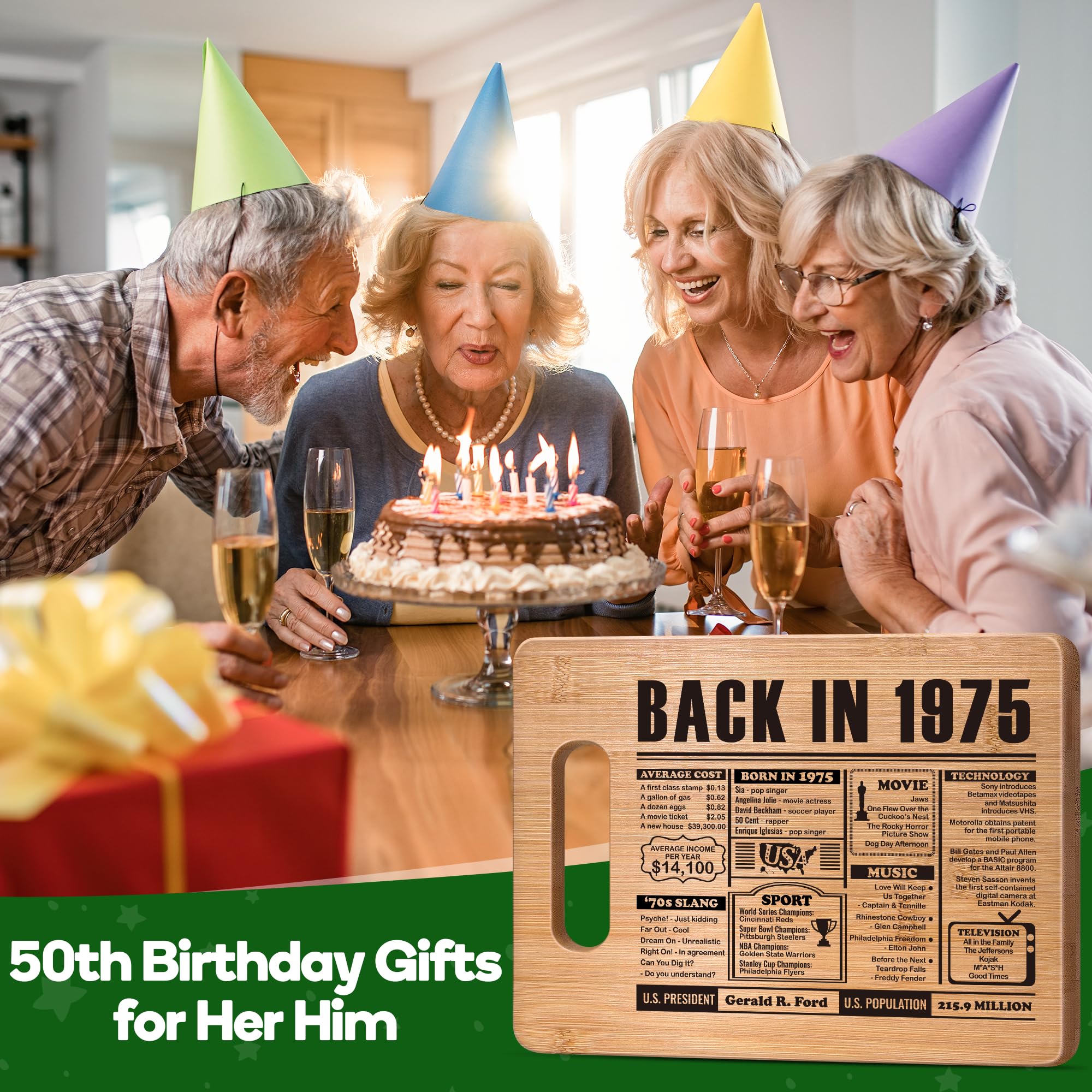 50th Birthday Gifts for Her Him,50 Year Old Birthday Gifts for Women Men,50 Years Gifts for Mom Dad Grandparents Wedding Anniver