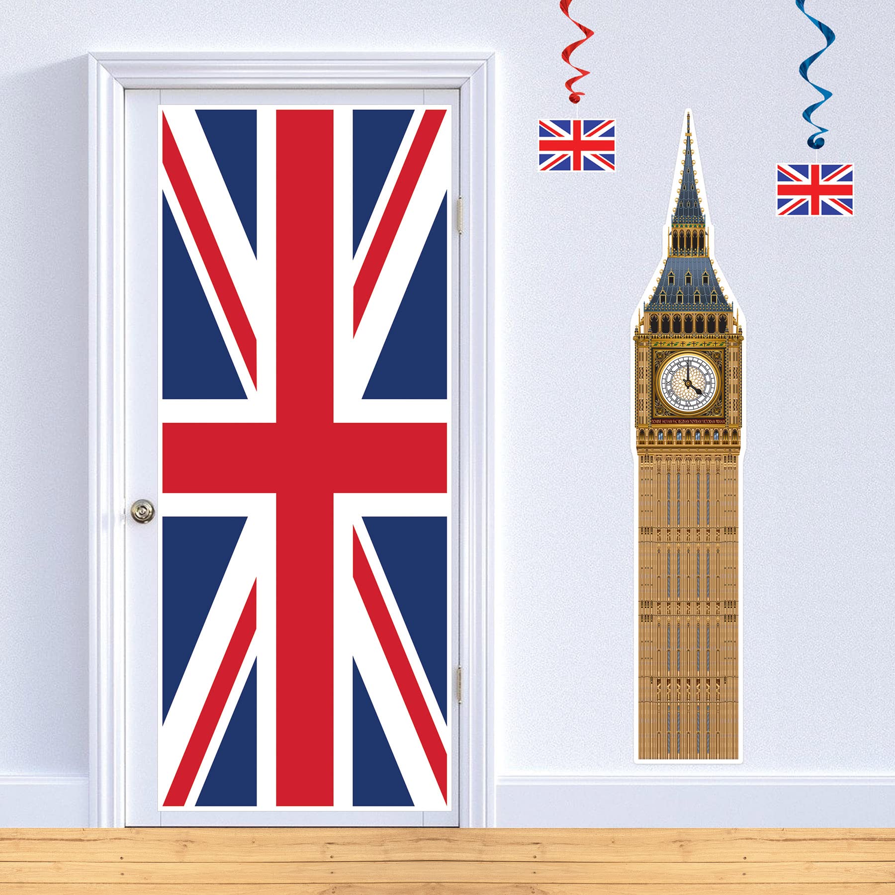 Beistle Big Ben Photo Prop Backdrop, 5' 11'' Tall - British International Party Wall Decoration, Cut Out England Themed Decor