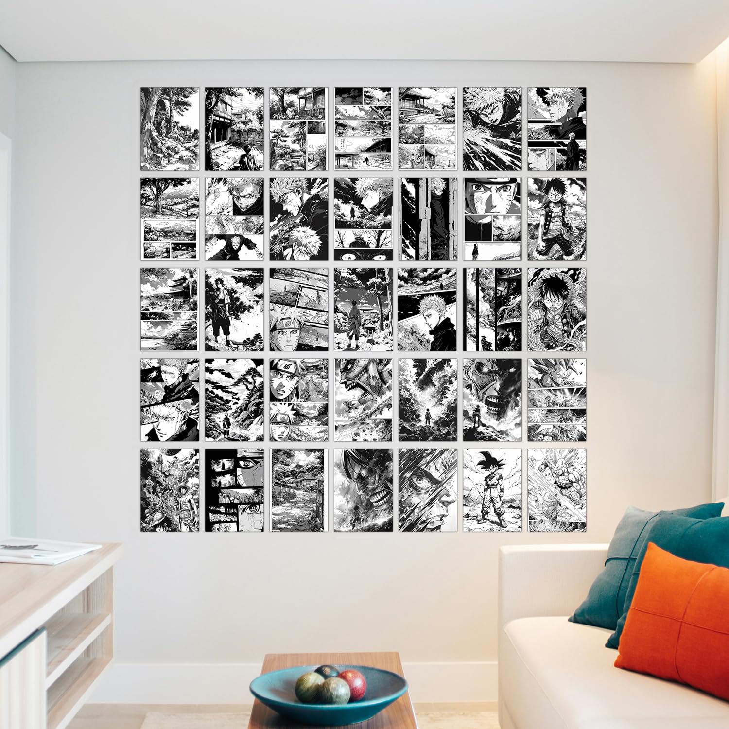 Wallgasm Anime Manga Poster Set - Set of 54, 4 x 6 Inches Posters | Anime Posters For Room, Livingroom, Office Dragon Ball Z, Na