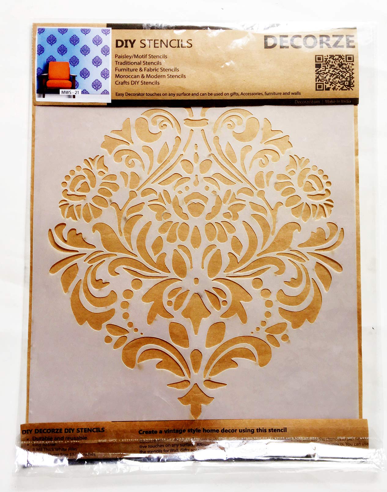 Design In Decorze Di21 Motif Wall Paintings Stencil (30X40 Cm)