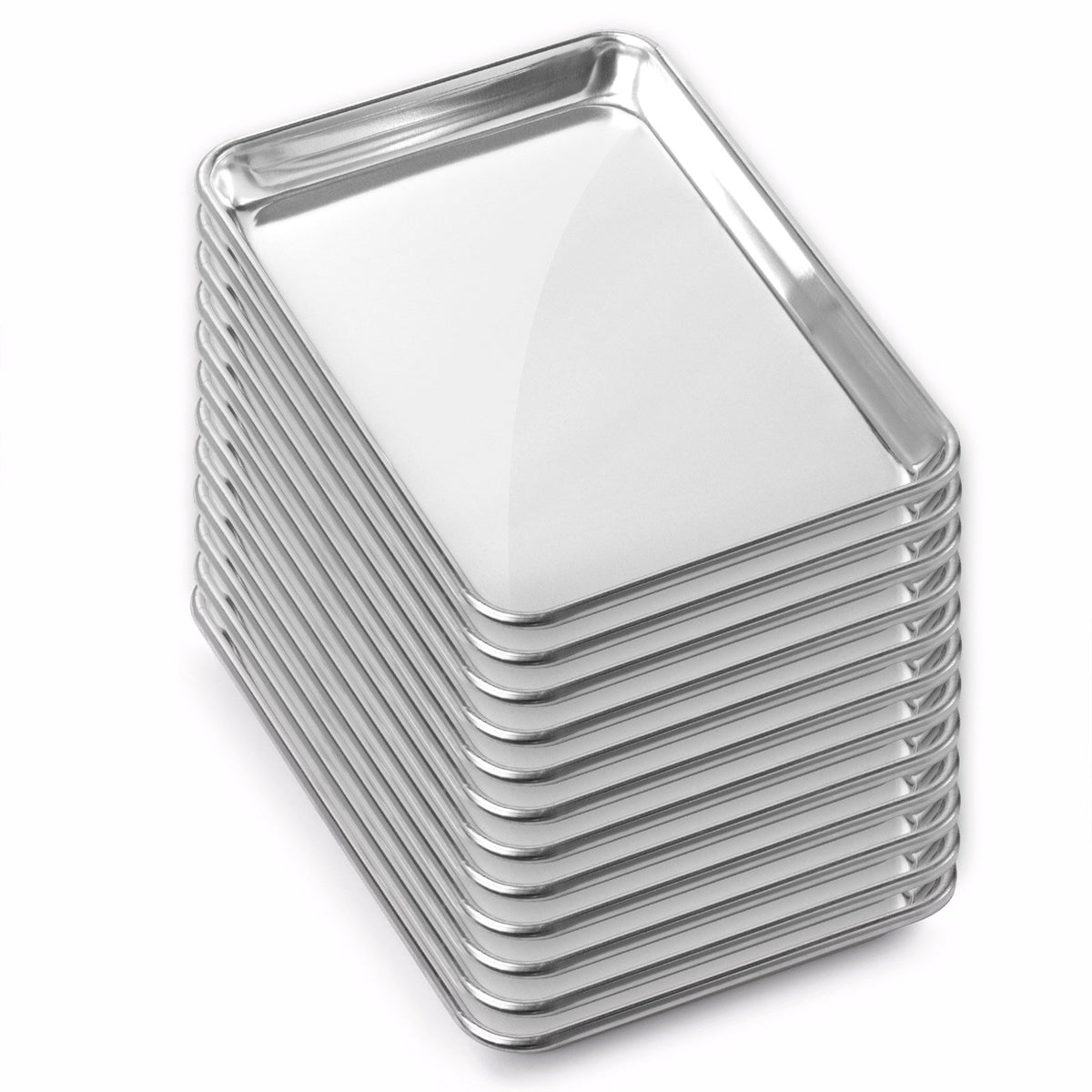 Gridmann 9'' X 13'' Commercial Grade Aluminum Cookie Sheet Baking Tray Jelly Roll Pan Quarter Sheet - 12 Pans