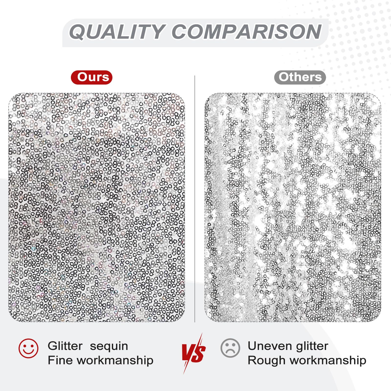 PartyDelight Silver Sequin Tablecloth Square Sparkly Table Cloth Overlay 90x 90