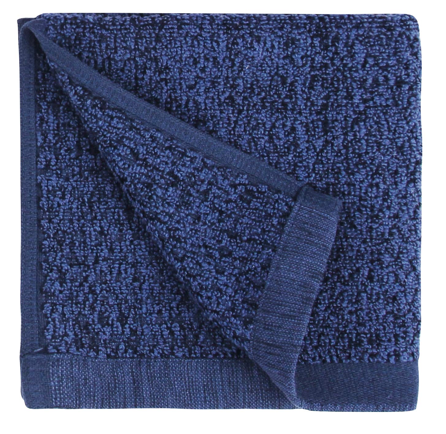 Everplush Diamond Jacquard Bath Linens Wash Cloth, 6 Pack, 13'' X 13'', Navy