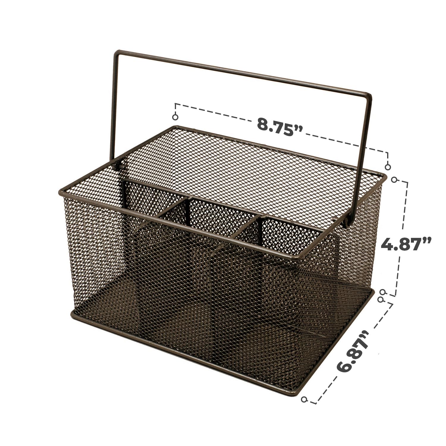 Sorbus Utensil Caddy - Silverware  Napkin Holder  and Condiment Organizer - Multi-Purpose Steel Mesh Caddy-Ideal for Kitchen  Dining  Entertaining  Tailgating  Picnics  and much more (Bronze)