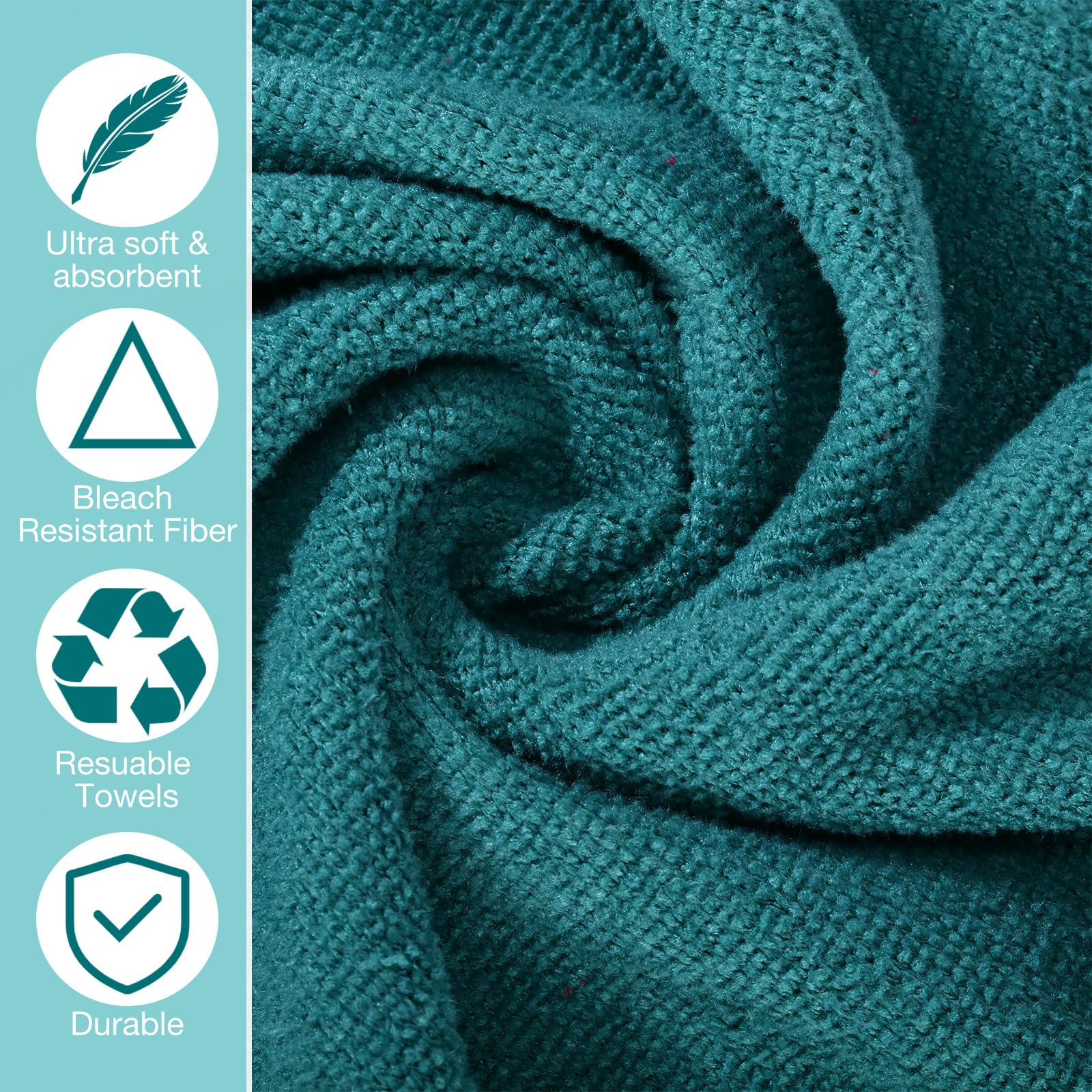 Newwiee 72 Pack Bleach Proof Towels Bulk for Salon Hair Microfiber Towels 18 x 30 Inch Dry Lint Free Hair Drying Salon Towel Han