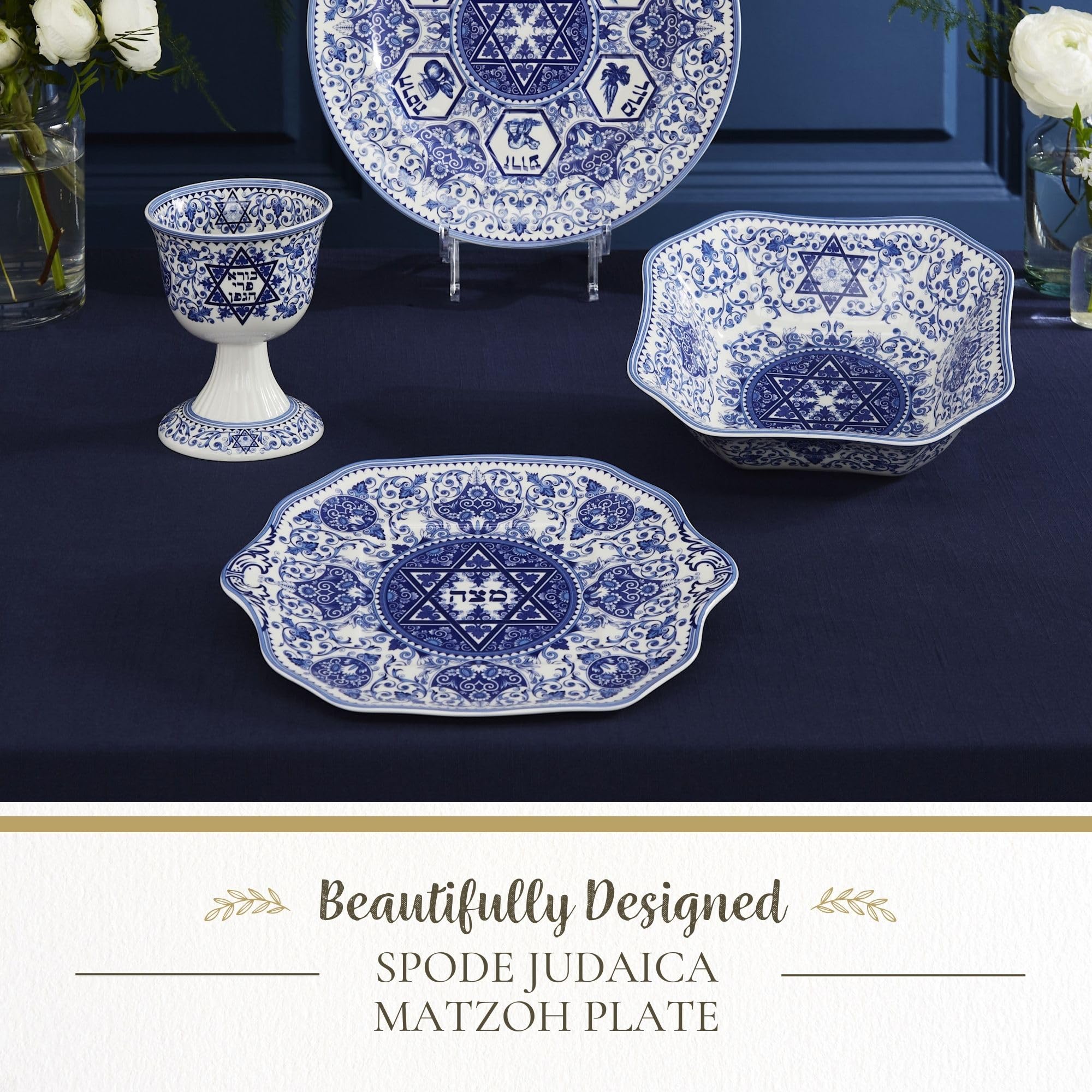 Spode Judaica Matzoh Plate  11.5 inch Platter for Matza  Made of Fine Porcelain  Dishwasher Safe