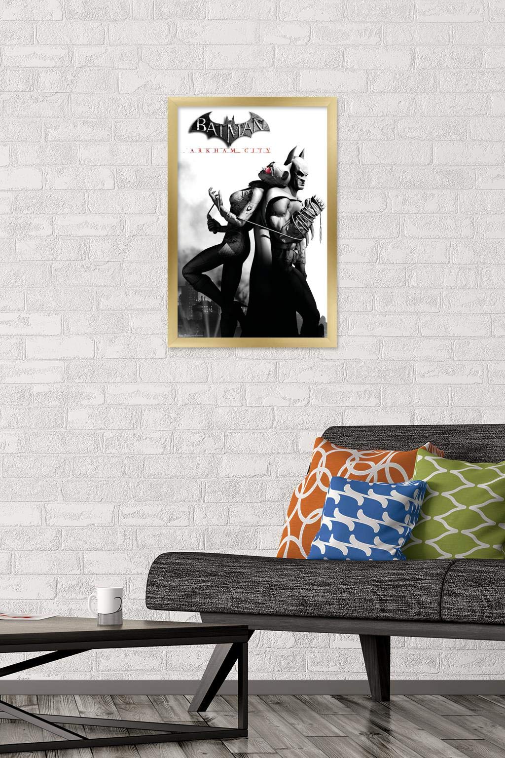 Trends International Dc Comics Video Game - Arkham City - Catwoman Wall Poster, 14.725'' X 22.375'', Gold Framed Version
