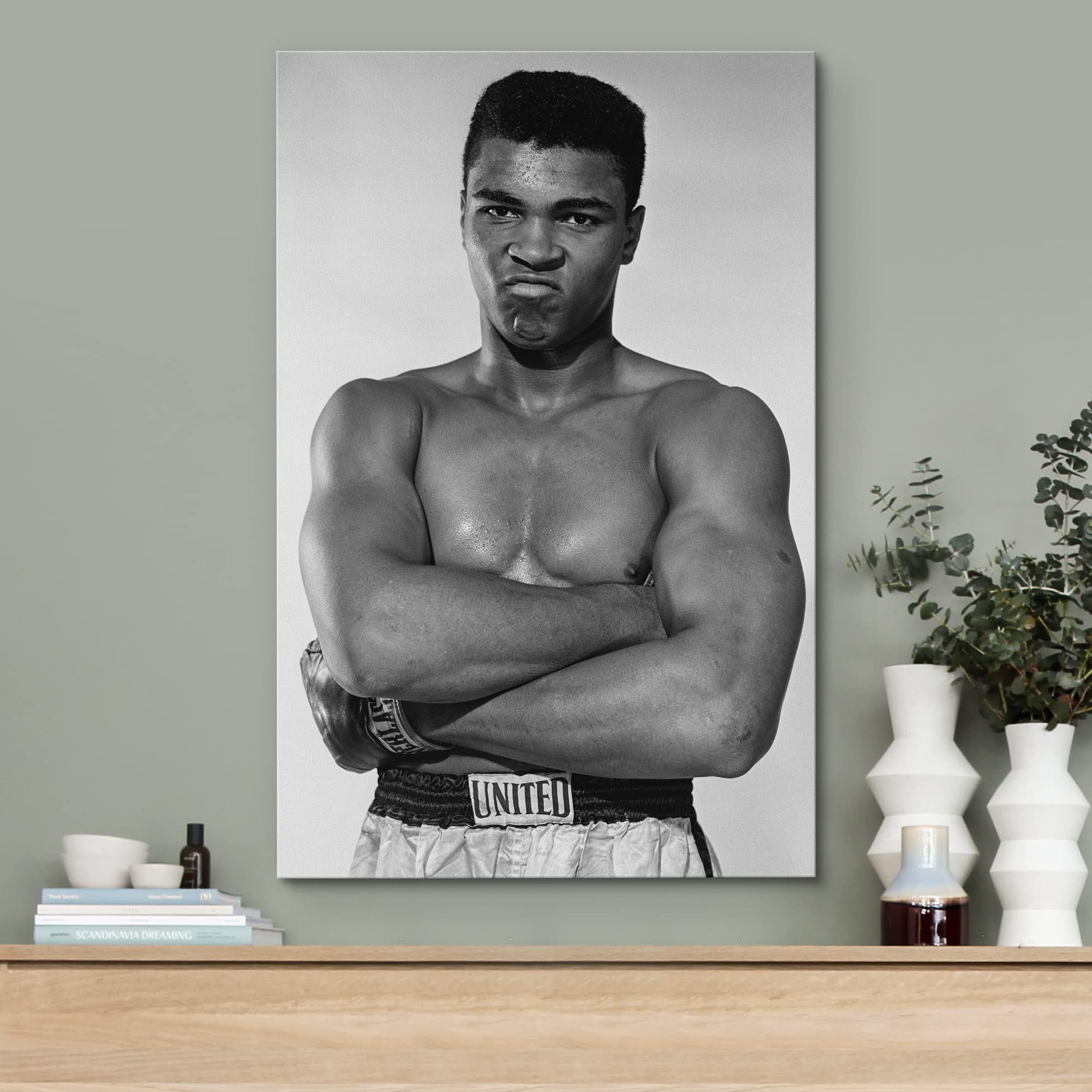 Wall26 Canvas Print Wall Art Famous African American Boxer Duotone Muhammad Ali Historic Classic Photography Realism Traditional