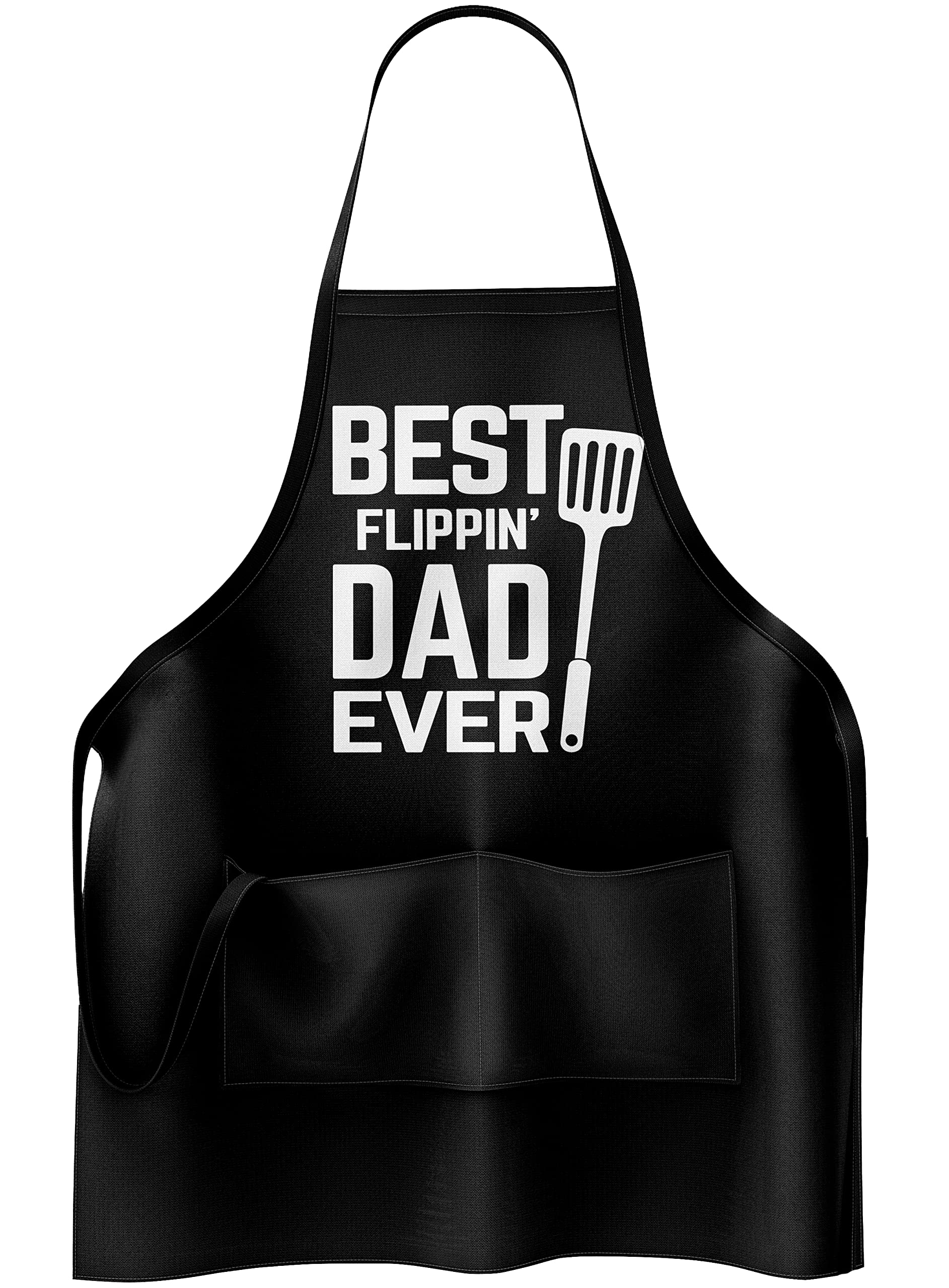 Apron Daddy - Best Flipping Dad Ever Adjustable Large 1 Size Fits All - Poly/Cotton Apron With 2 Pockets - Father'S Day Gift For