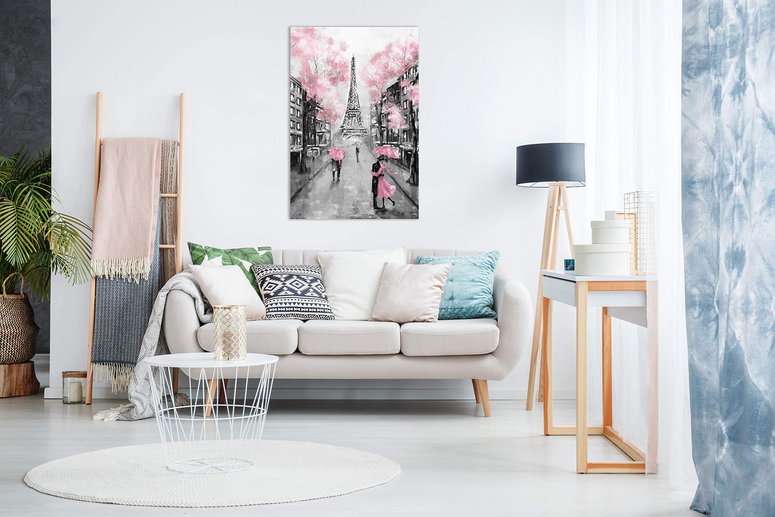 Panther Print, Canvas Wall Art, Framed Prints For Living Room And Bedroom, Pink, Black & White Paris Pictures For Wall, Print Fo