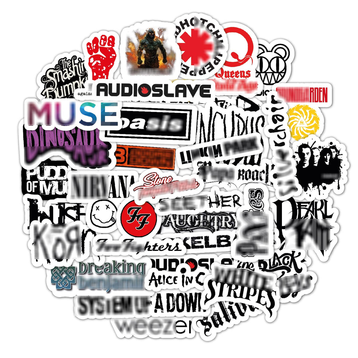 Bulbacraft 36Pcs Grunge Stickers, 90'S Grunge Music, Rock Stickers, Rock Band Stickers, Grunge Gifts For Men And Women, Waterpro