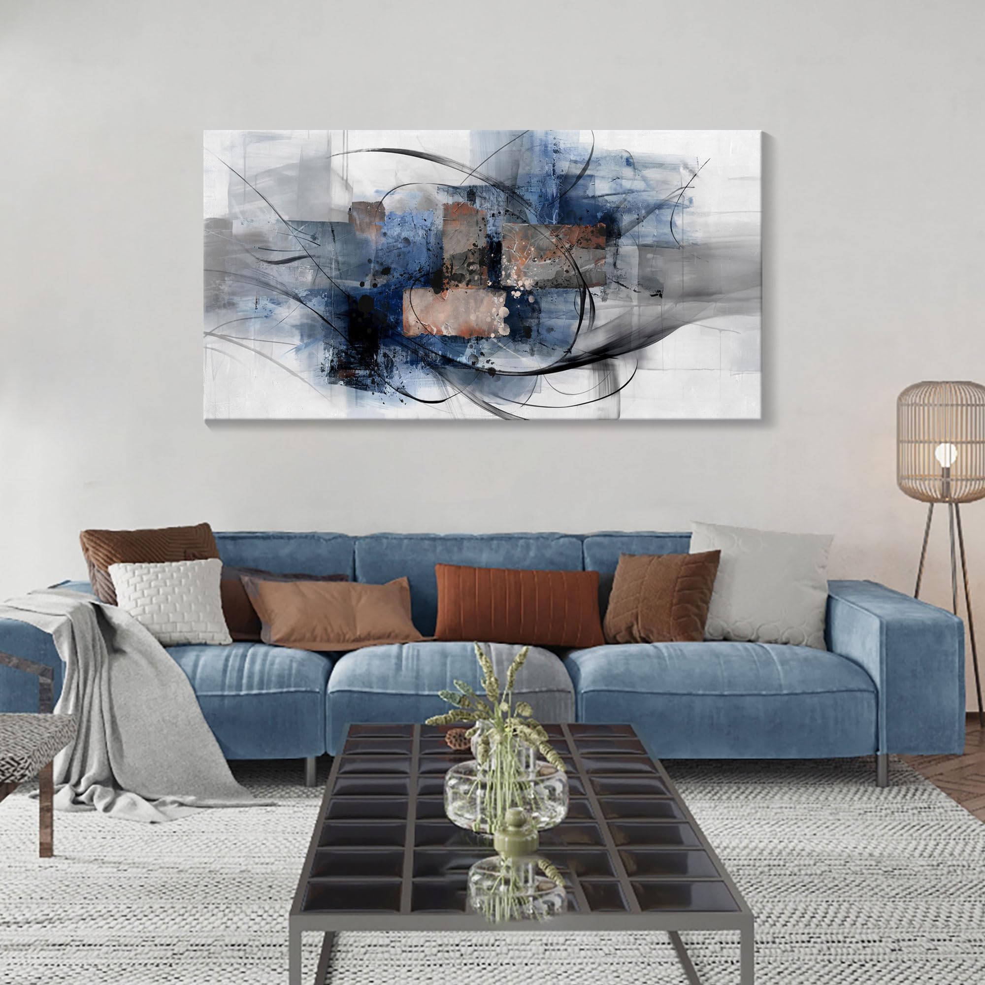 Mofutinpo Canvas Wall Art For Living Room, Bedroom, Office - Large Wall Art Decor - Abstract Wall Art - Modern Black And White P