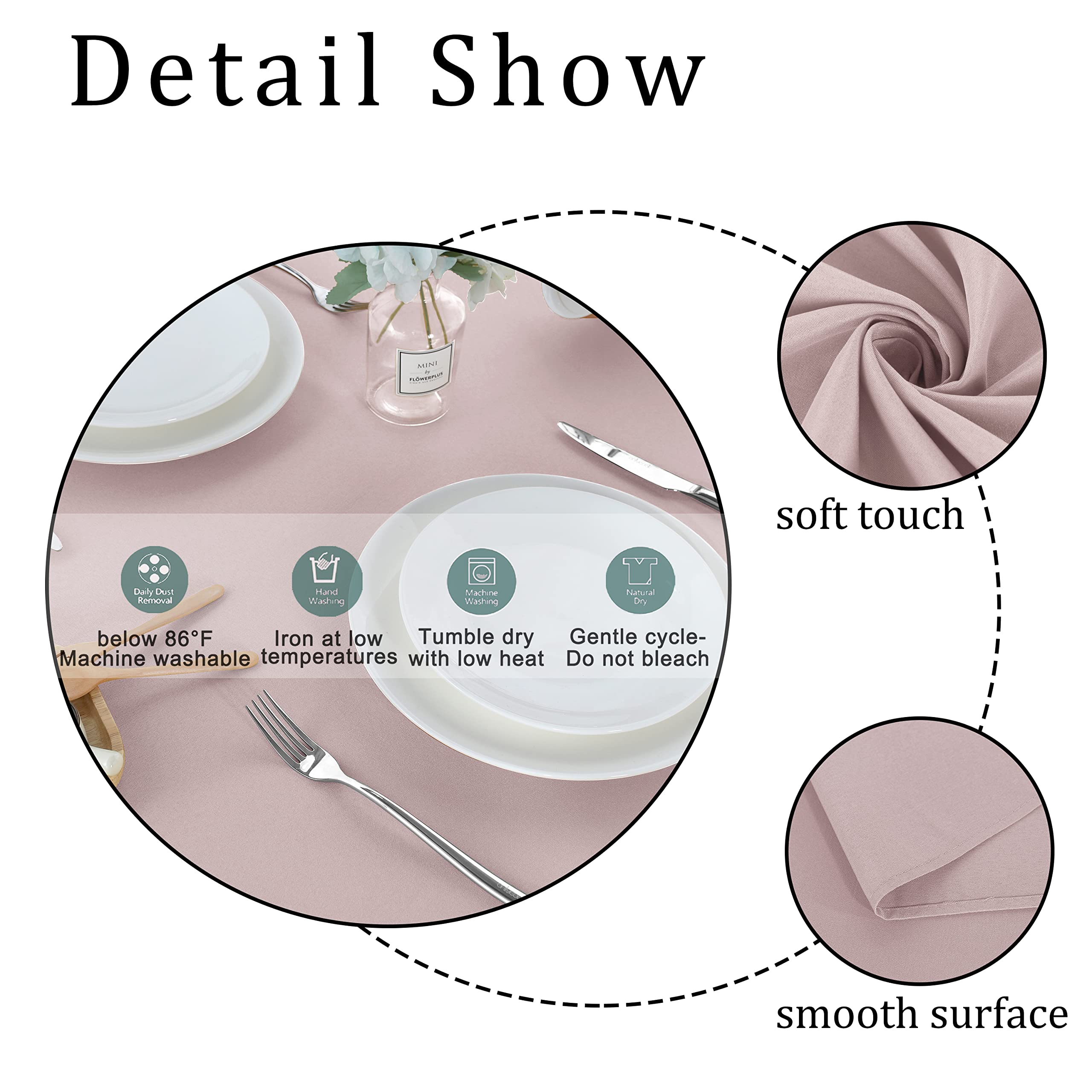 Fitable Rectangle Tablecloth 54X54 Inch Tablecloth Stain And Wrinkle Resistant Washable Polyester Table Cloth, Decorative Fabric