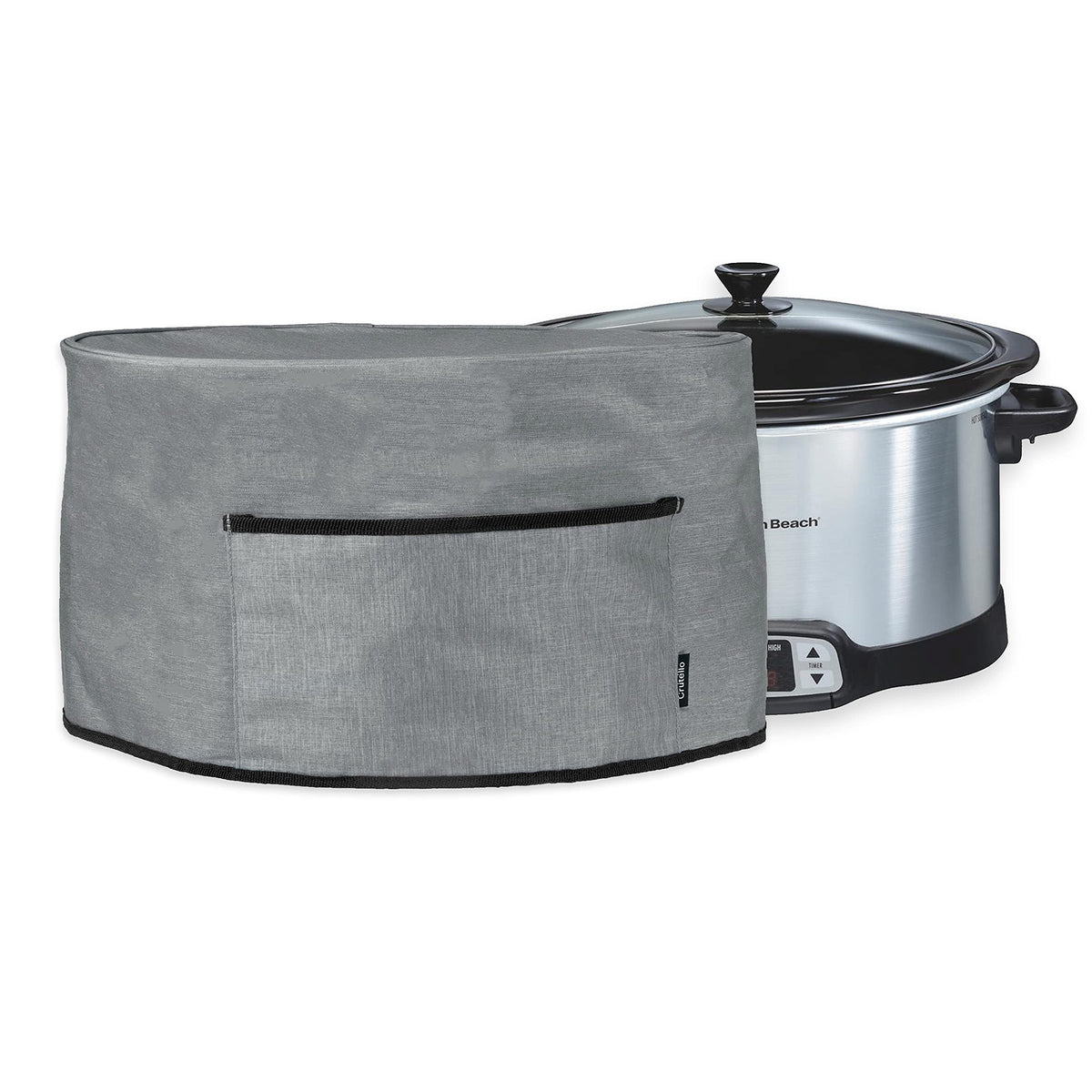 Crutello Crock Pot Cover Compatible With Hamilton Beach 6, 7 Or 8 Quart Slow Cooker - Small Appliance Dust Cover Measuring 18.57