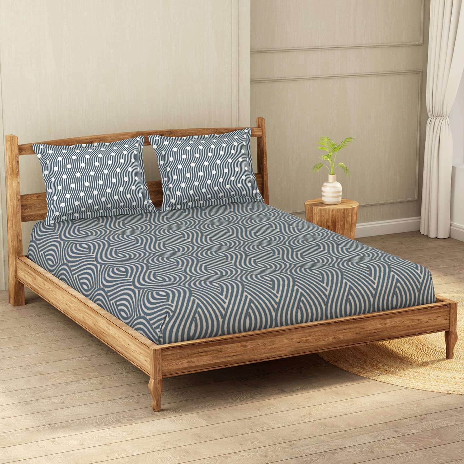 Welspun Wonder-Full 200 Tc Cotton Rich Double Bedsheet-Dragonfly