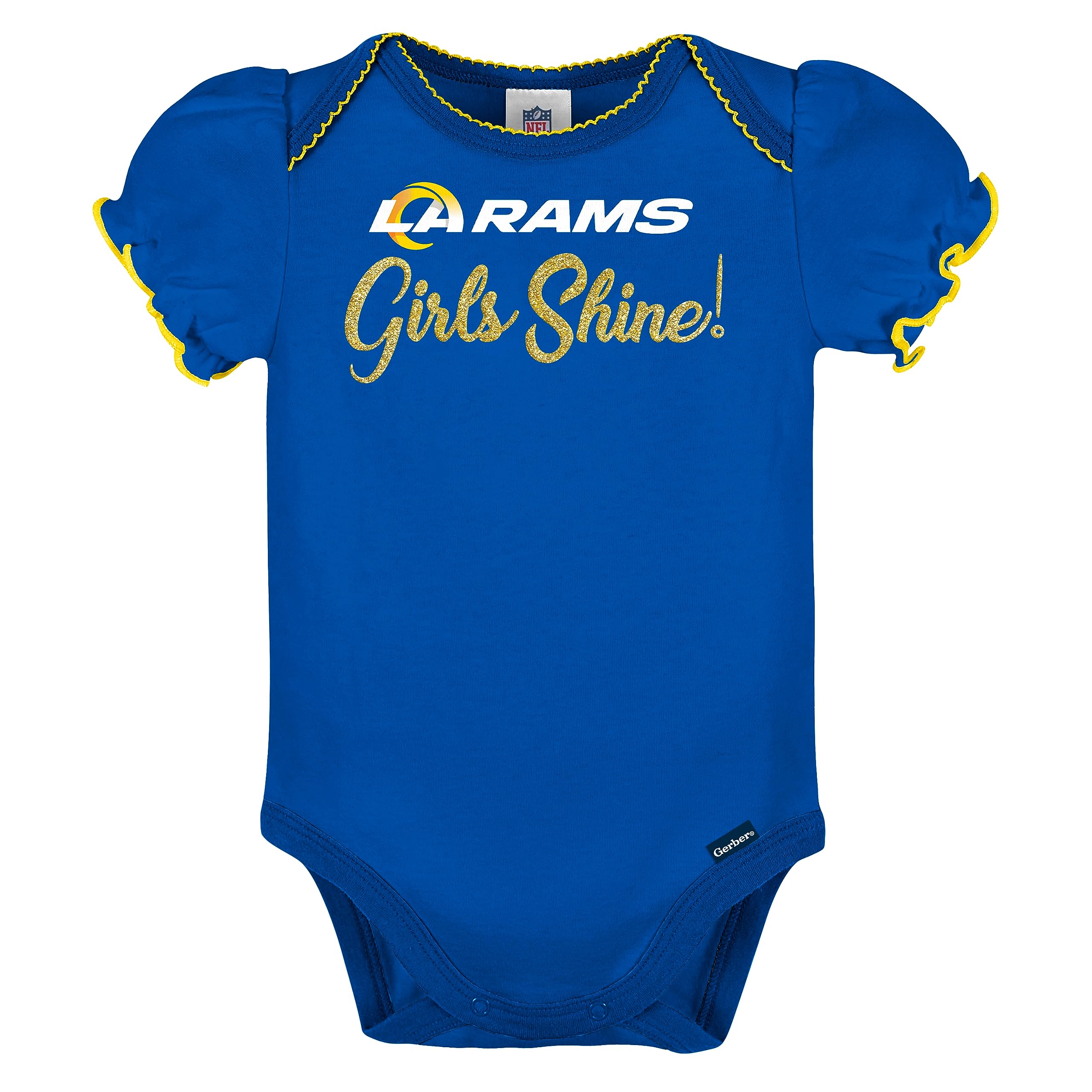 Nfl Los Angeles Rams 3 Pack Short Sleeve Bodysuit, Blue Los Angeles Rams New, 18 Months