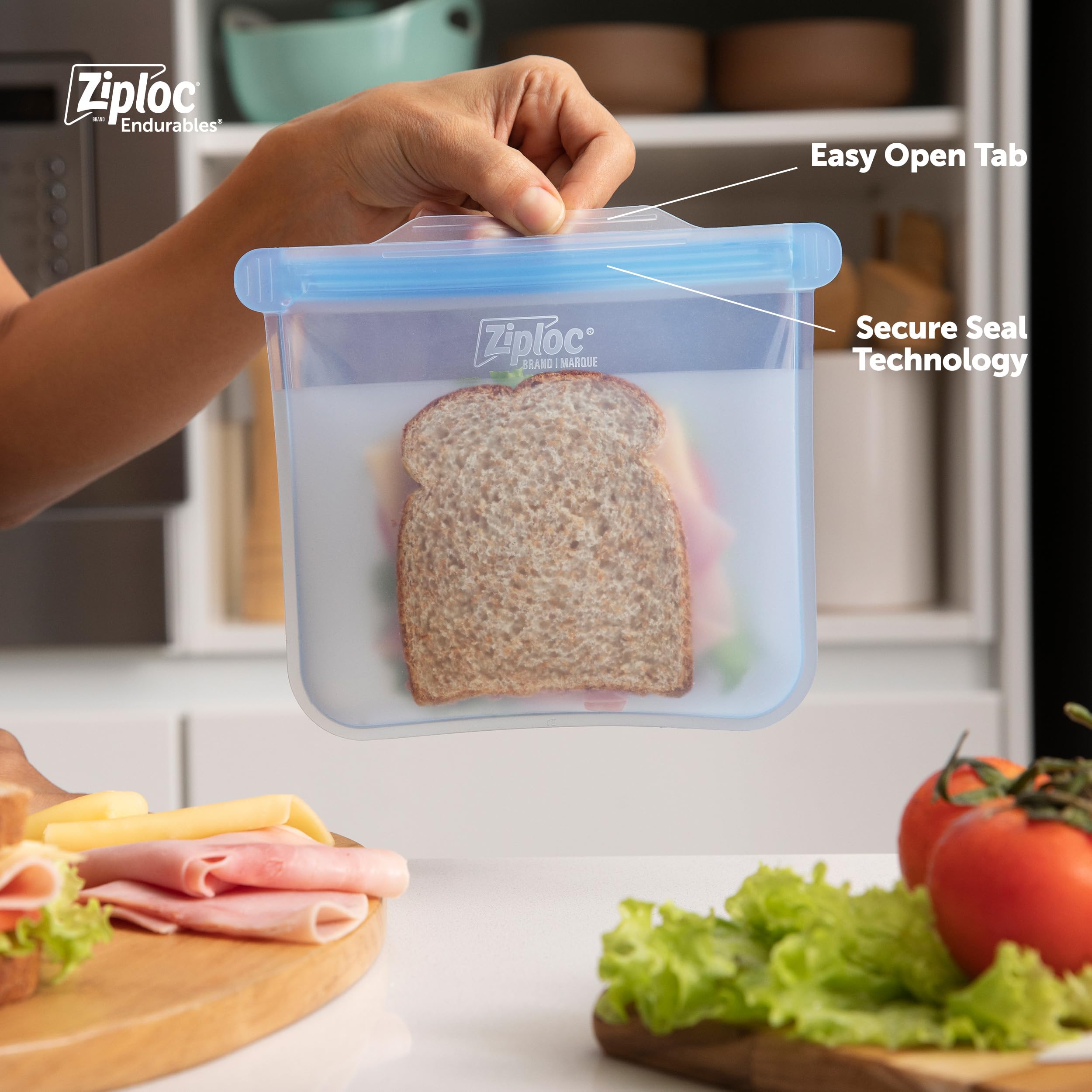 Ziploc Endurables Small, Medium, And Large Pouch, Reusable Silicone Bags And Food Storage Meal Prep Containers For Freezer, Oven