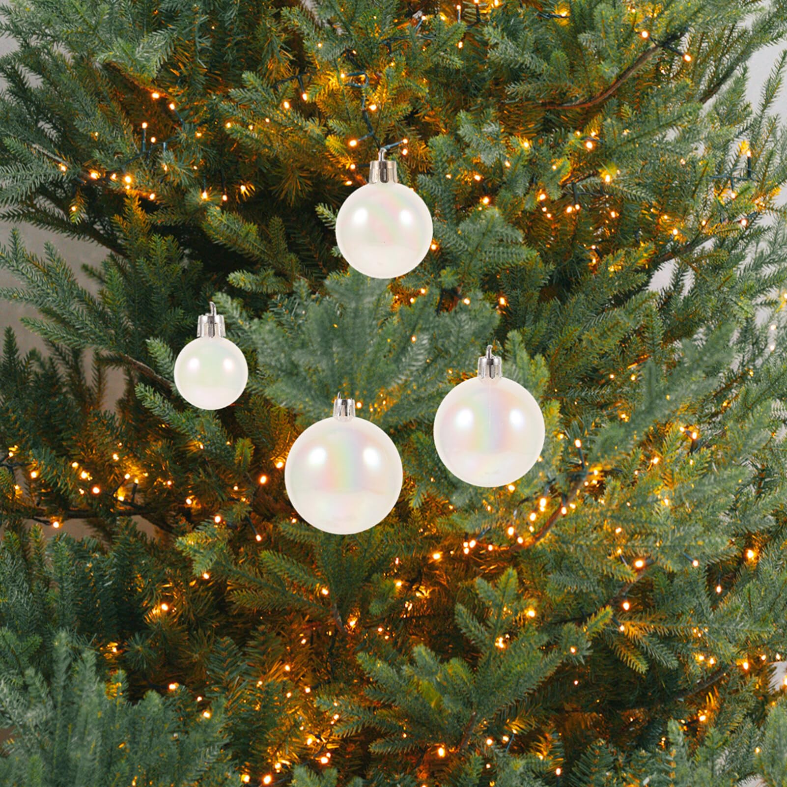 Garneck 40pcs Shatterproof Christmas Ball Ornaments Plastic Xmas Tree Decorations for Holiday Parties Indoor Outdoor Use Easy to