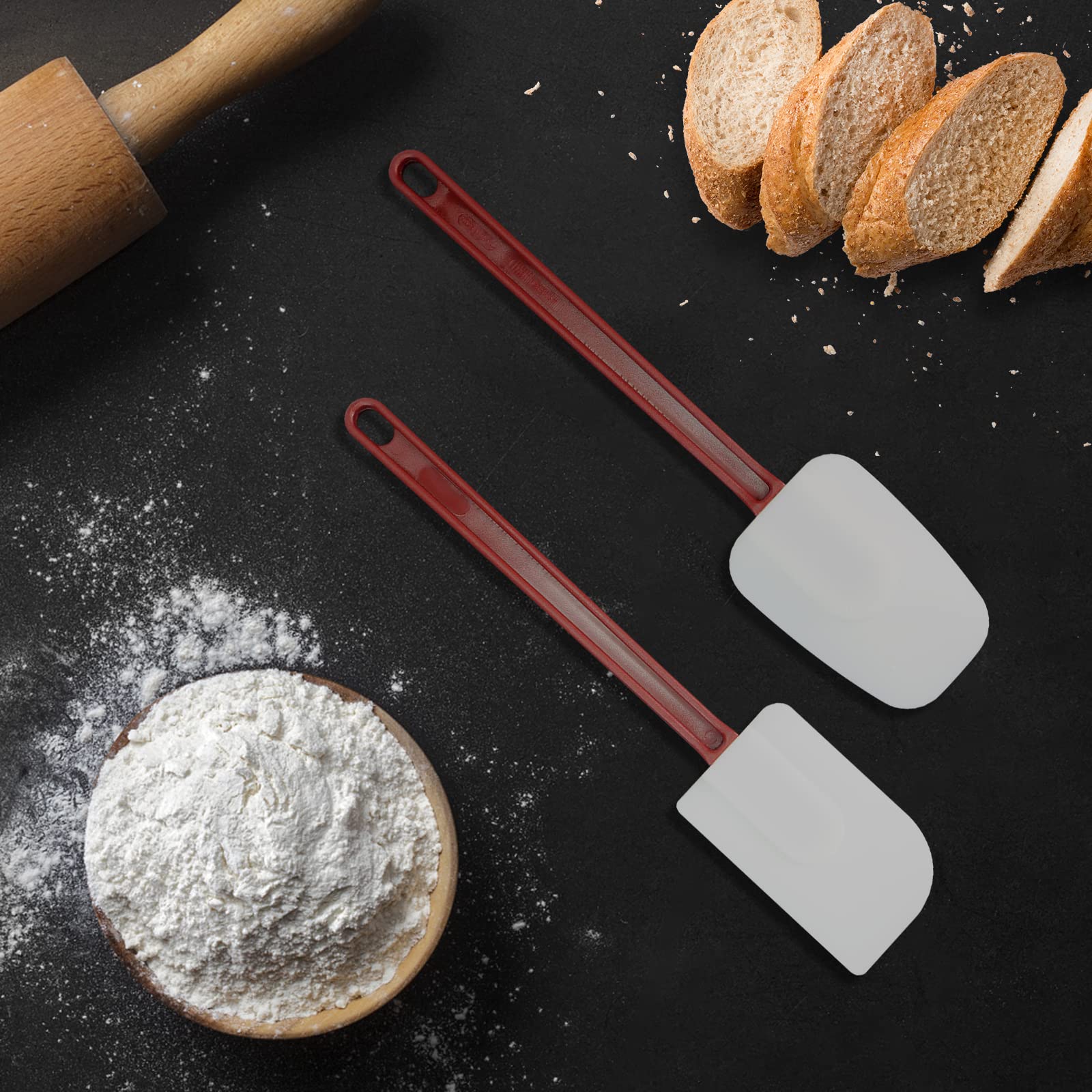 High Heat Resistant Silicone Scraper Spoon Commercial Spatula For Cooking, Rubber Spatula Set Of 2 (2 X 13.5'' Spatula)
