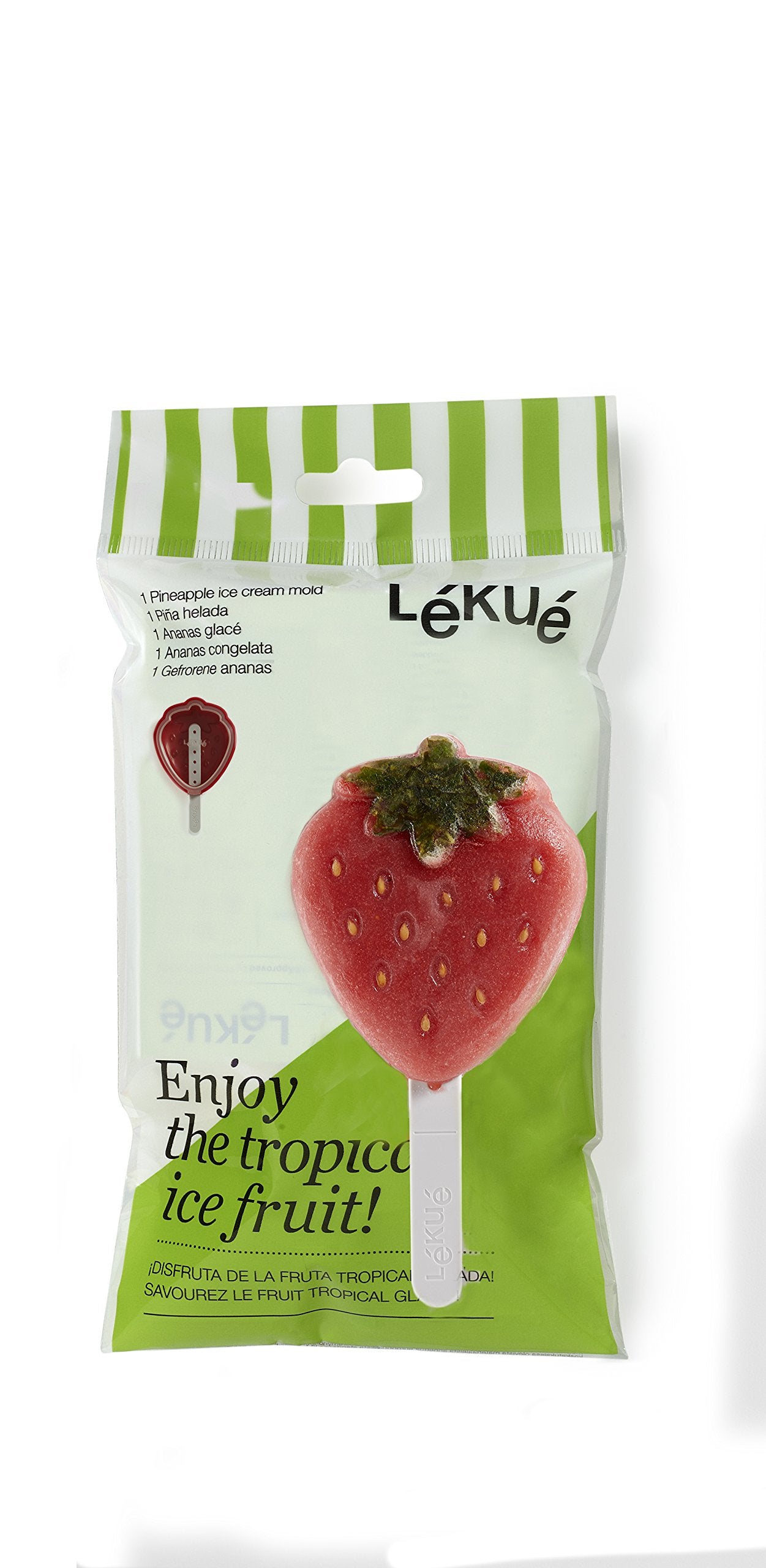 Lekue 3400265R14U150 Strawberry Ice-Cream Mold, Red