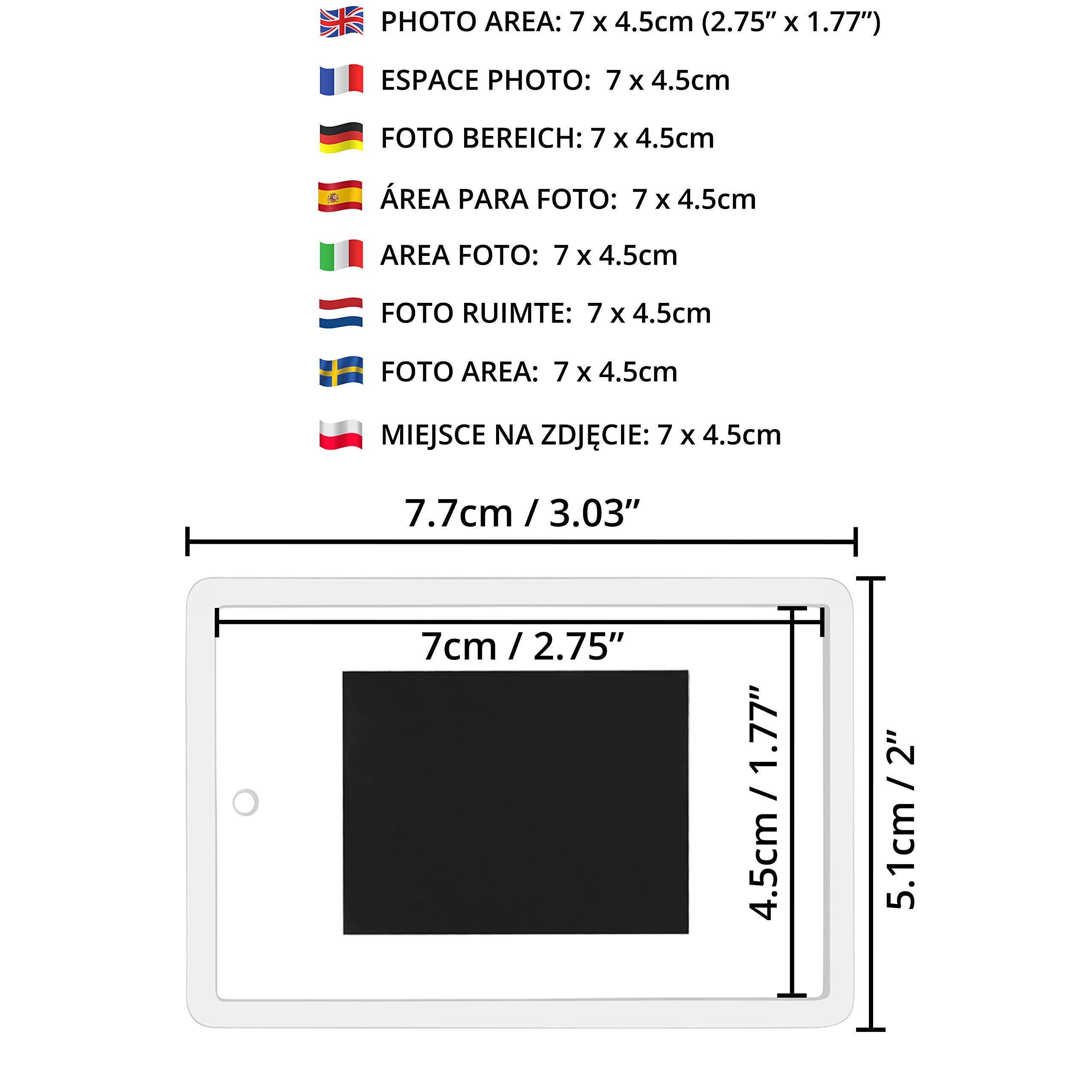 Kurtzy Blank Photo Frame Insert Fridge Magnets (50 Pack) - For Photos 7 X 4.5Cm (2.75 X 1.77 Inches) - Translucent Clear Acrylic