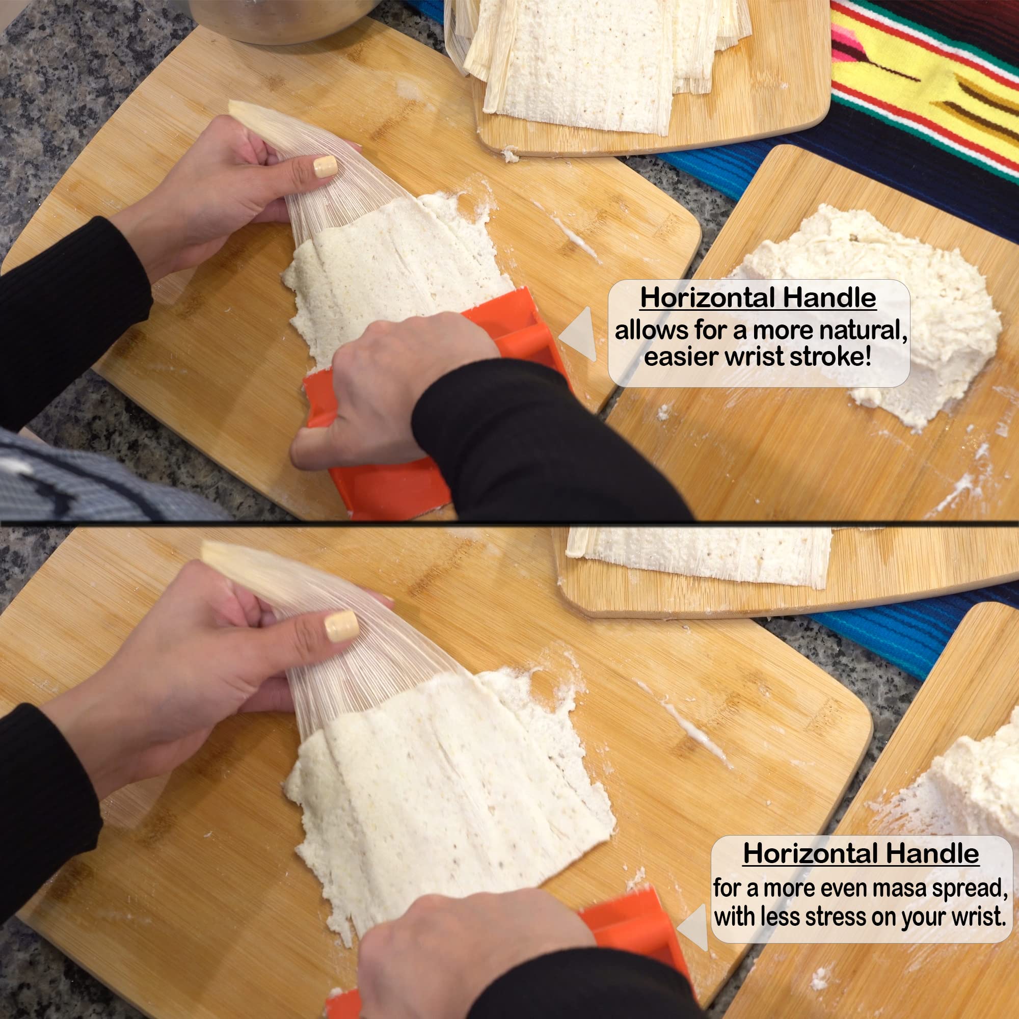 Tamales Masa Spreader | 2 Pcs Pack, Improved Grip Design | Masa Spreader For Tamales | Easy To Use Tool For Making Tamales | Tam