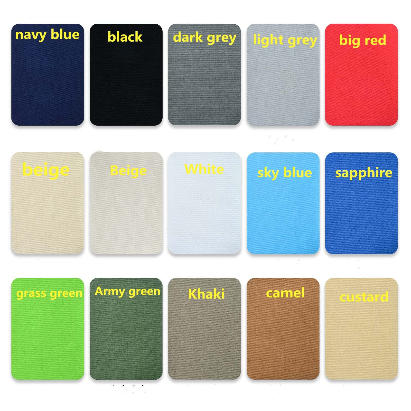 12 Pieces Iron-On Patches Premium Quality Fabric Inside  Outside Strongest Glue Hundred Percent Cotton Navy Blue Repair Decorati