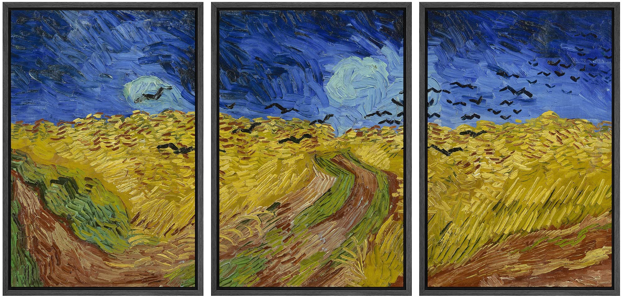 Wall26 Framed Canvas Print Wall Art Set Wheat Field With Crows By Vincent Van Gogh Nature Wilderness Illustrations Fine Art Rela