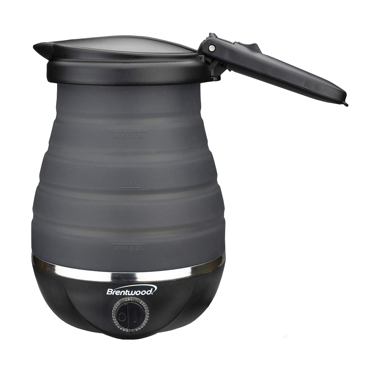 Brentwood Appliances Kt-1508Bk .85-Quart Dual-Voltage Collapsible-Travel Kettle (Black), 0.85Q