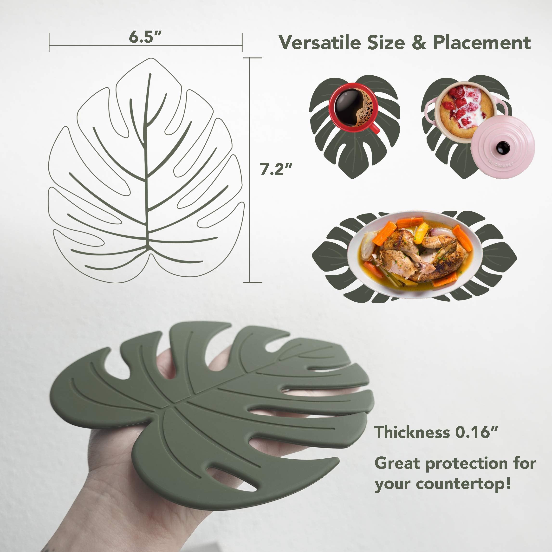 Silicone Trivets For Hot Dishes - Set Of 2 Pieces Heat -Resistant Food Grade Silicone Mat, Kitchen Mat, Pot Holders For Kitchen,