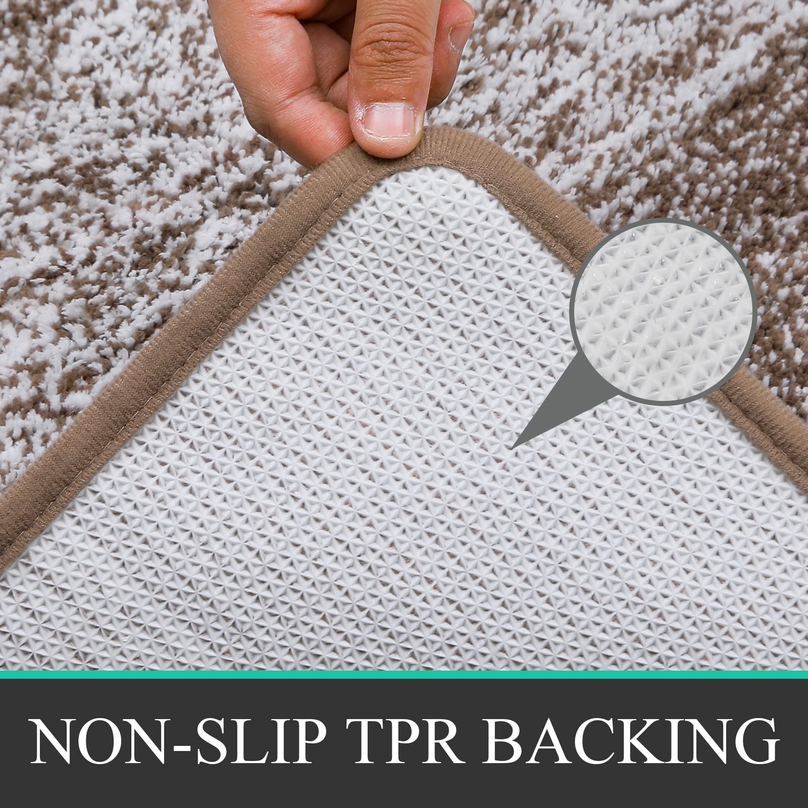 Bathroom Rugs Sets 4 Piece With Toilet Lid Cover, Non-Slip Absorbentb Rugs And Mats For Bathroom Microfiber Shaggy Machine Washa